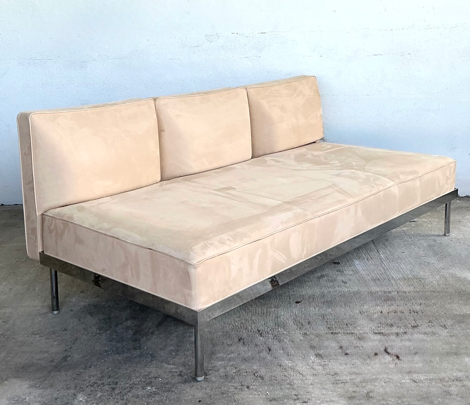 Vintage Chrome and Fabric Sofa - Top view