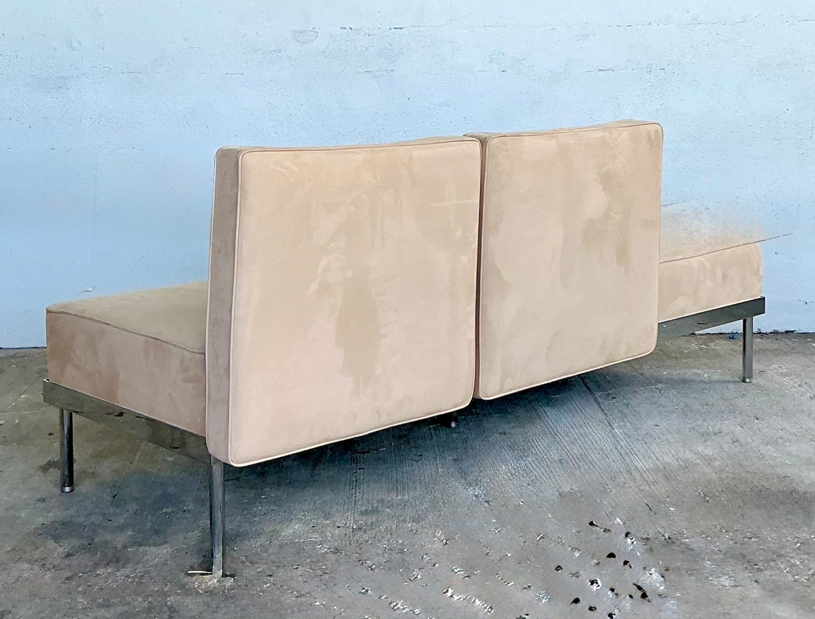 Vintage Chrome and Fabric Daybed - Back view