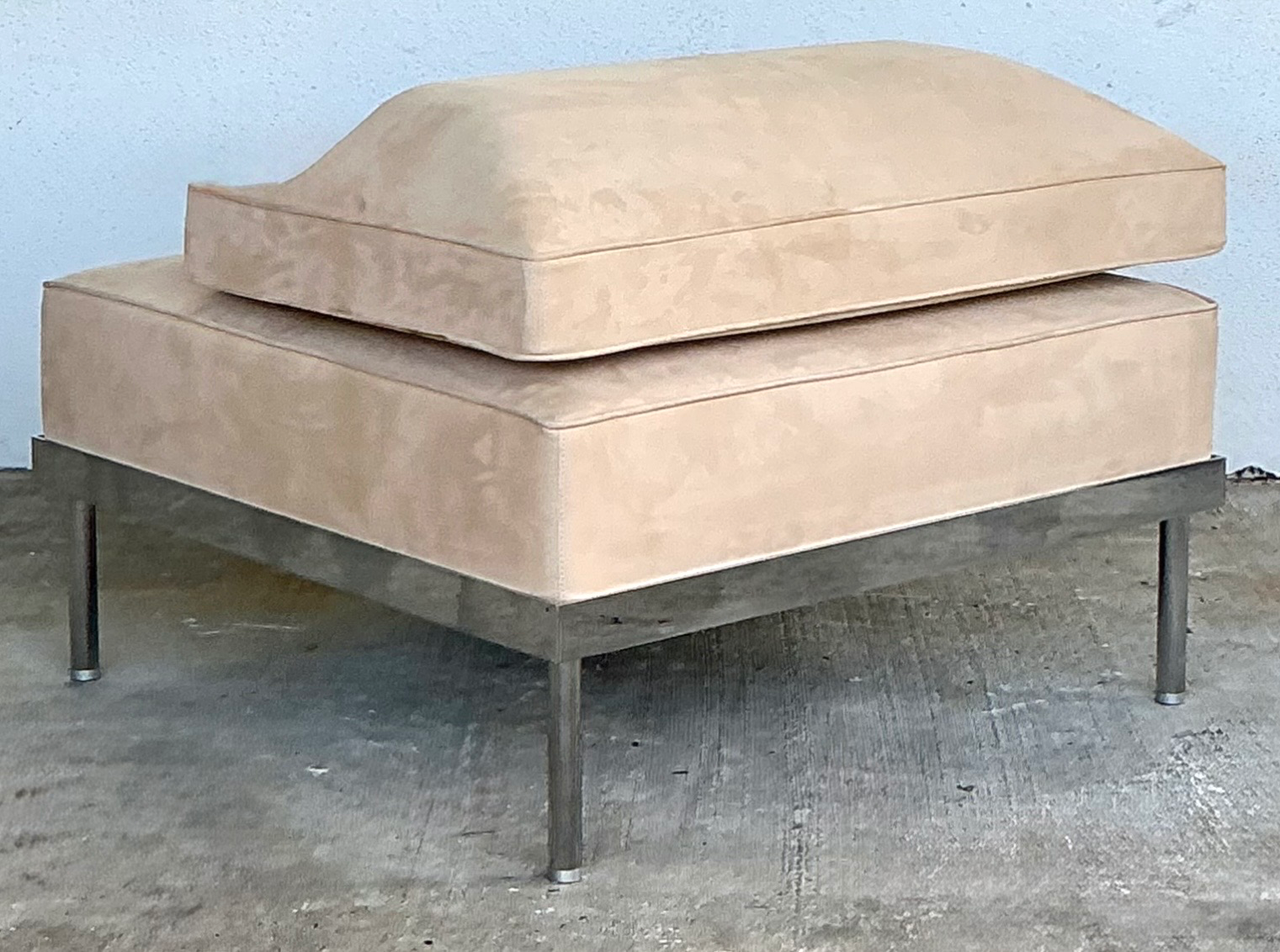 Vintage Minimalist Chrome Base Lounge Chair - Top view