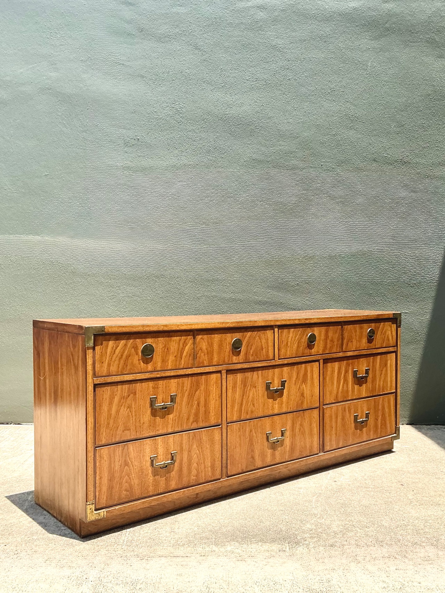 Vintage Thomasville Campaign Style Dresser - Detail view