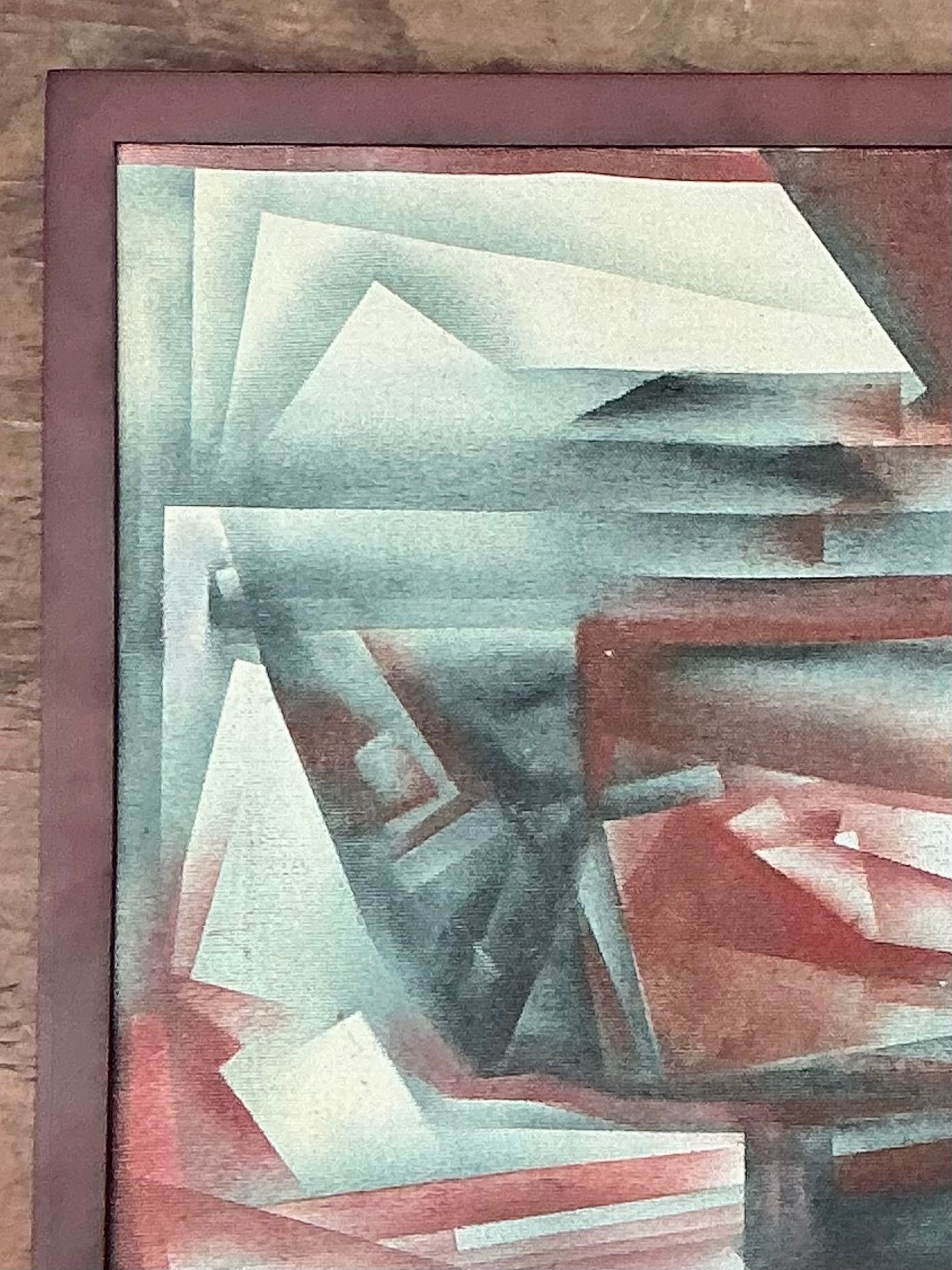 Vintage Abstract Geometric Painting - Back view