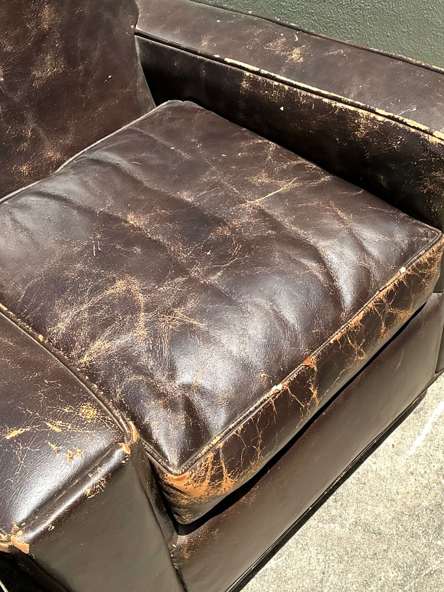 Vintage Old Hickory Distressed Leather Armchairs - Pair - Detail view