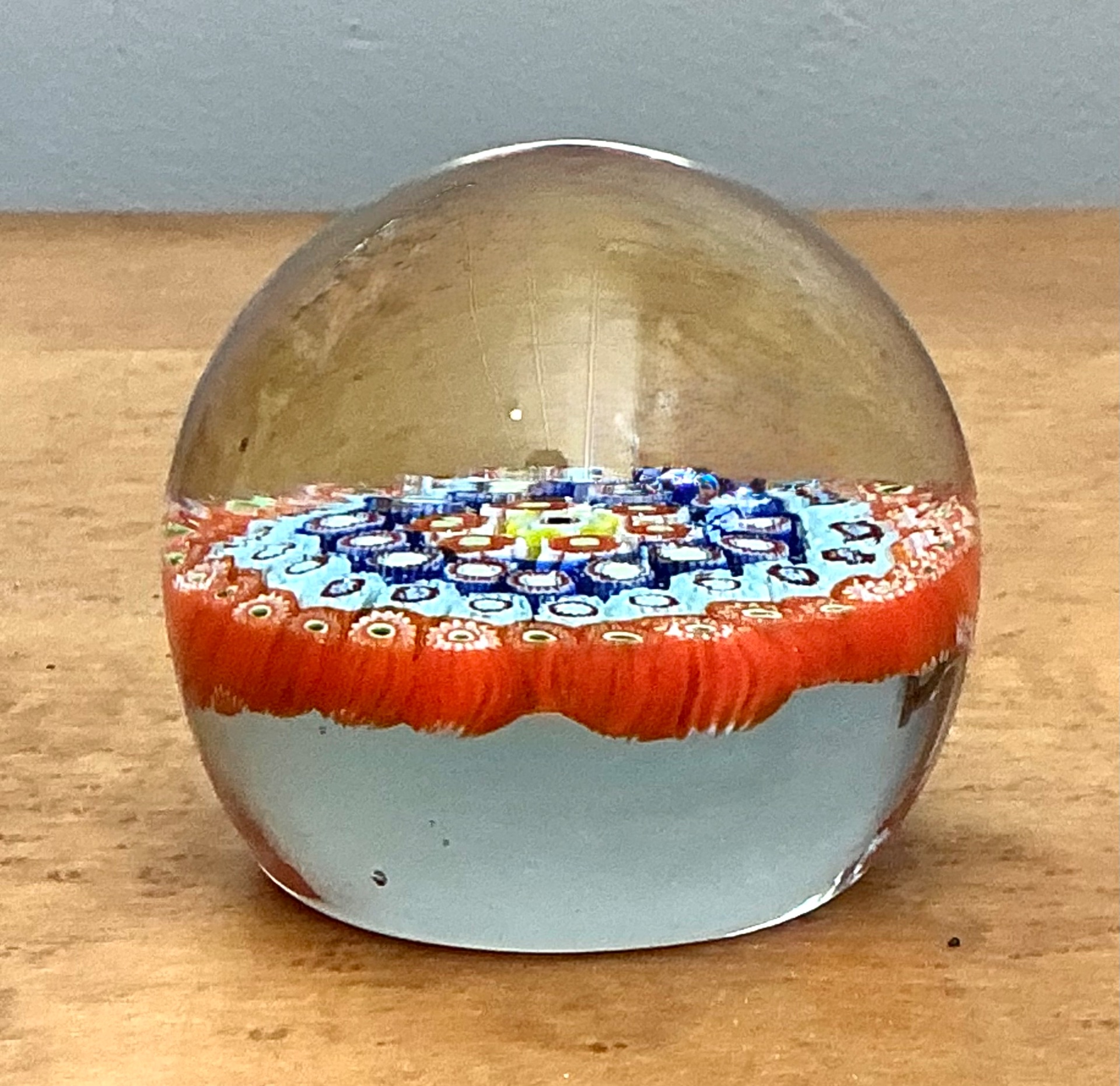 Vintage Italian Millefiori Art Glass Paperweight - Detail view
