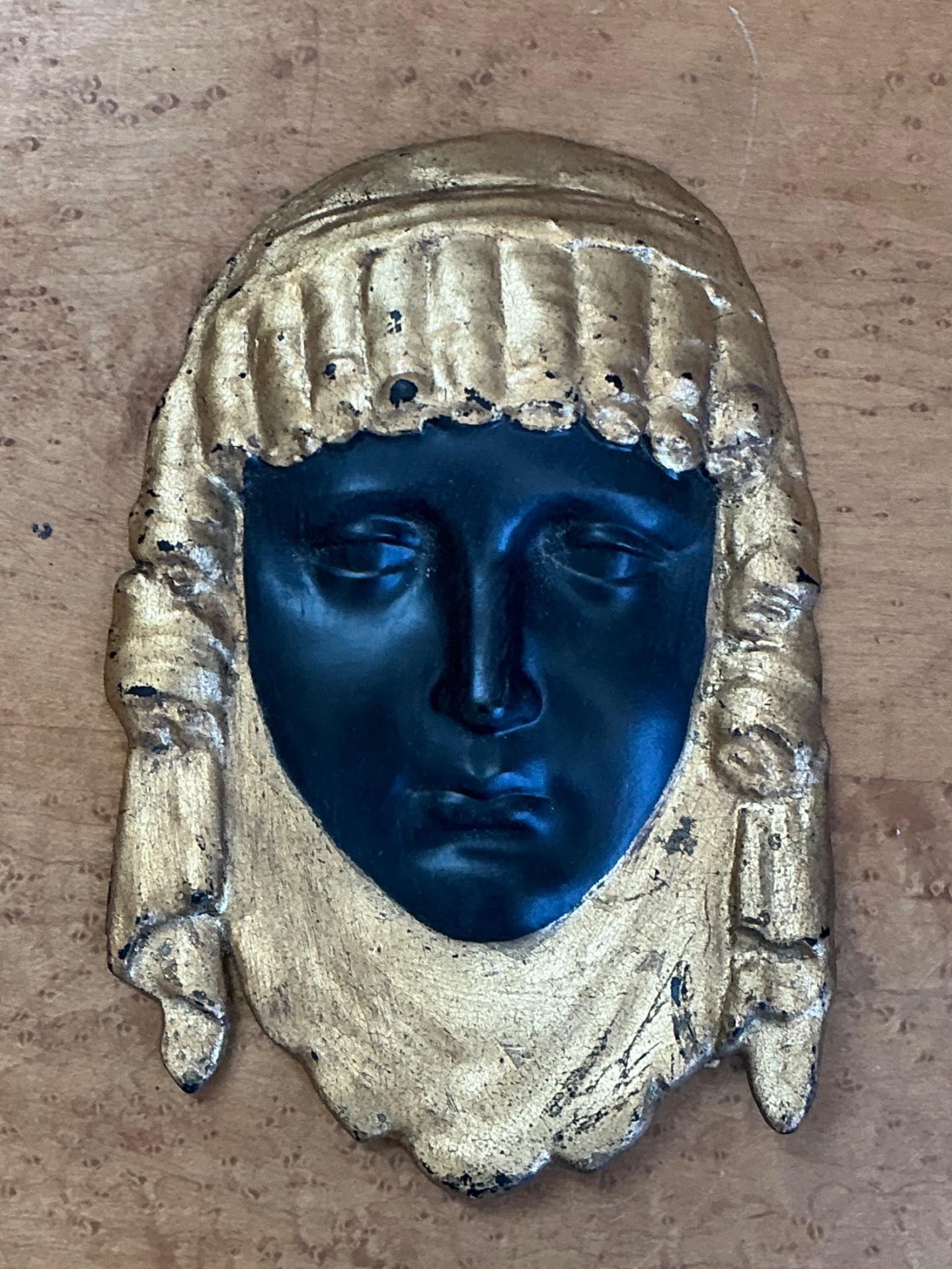 Vintage Decorative Gold and Black Mask - Back view