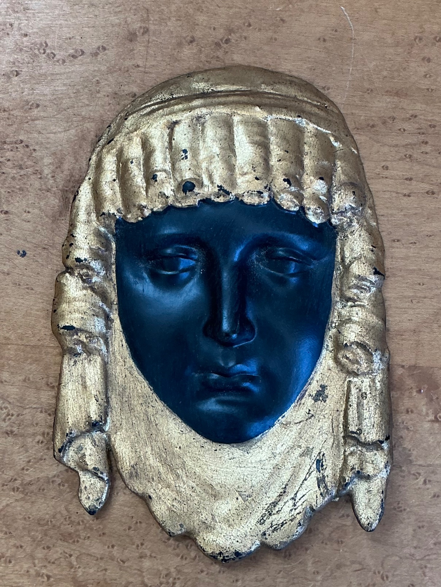 Vintage Decorative Gold and Black Mask - Top view