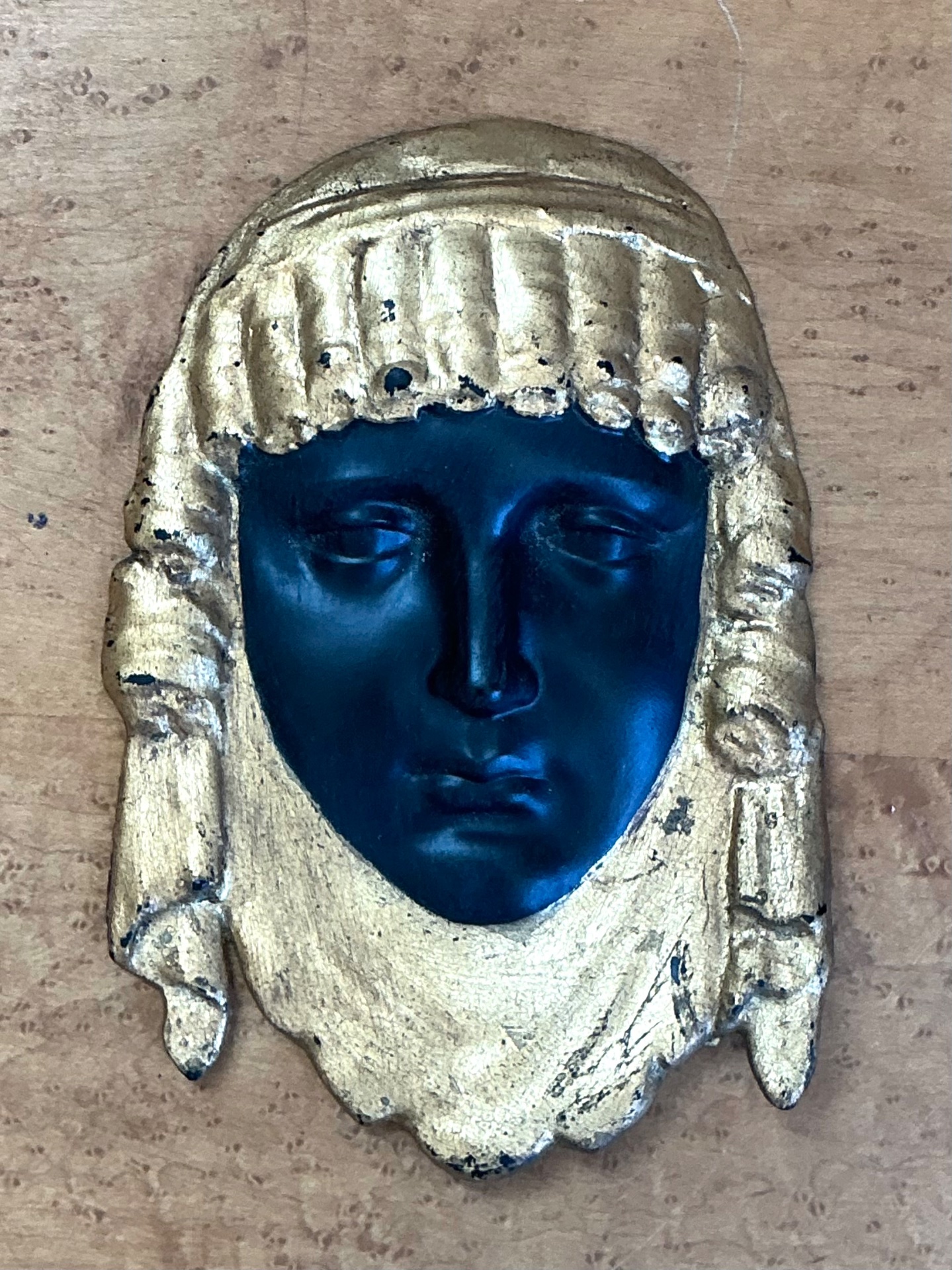 Vintage Decorative Gold and Black Mask - Side view