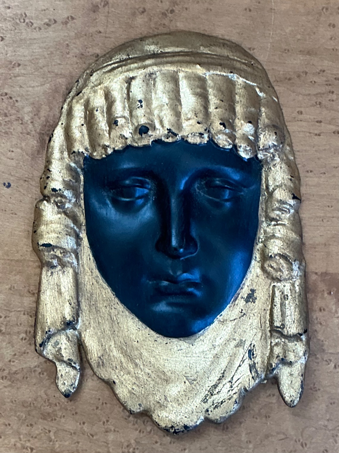 Vintage Decorative Gold and Black Mask - Top view