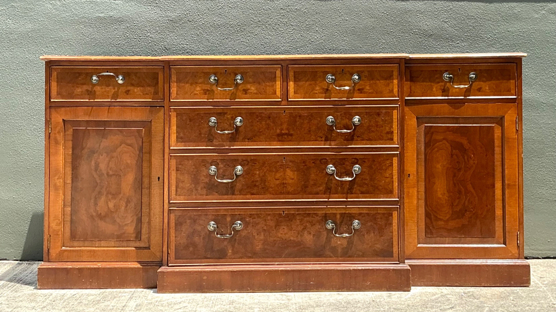 Vintage Flame Mahogany Sideboard Cabinet - Side view