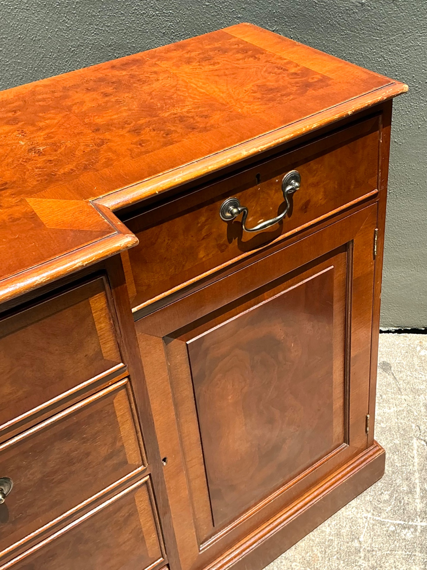 Vintage Flame Mahogany Sideboard Cabinet - Top view
