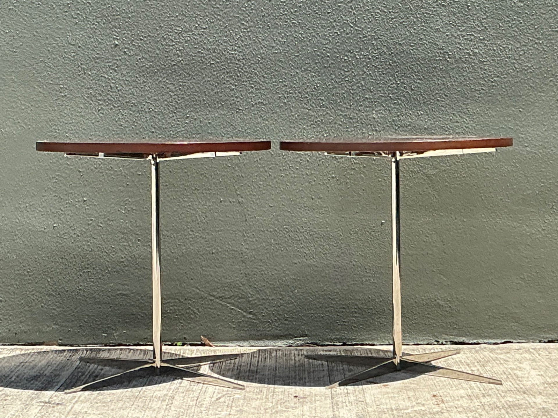 Bernhardt Design Modern Wood and Metal Accent Tables - Back view