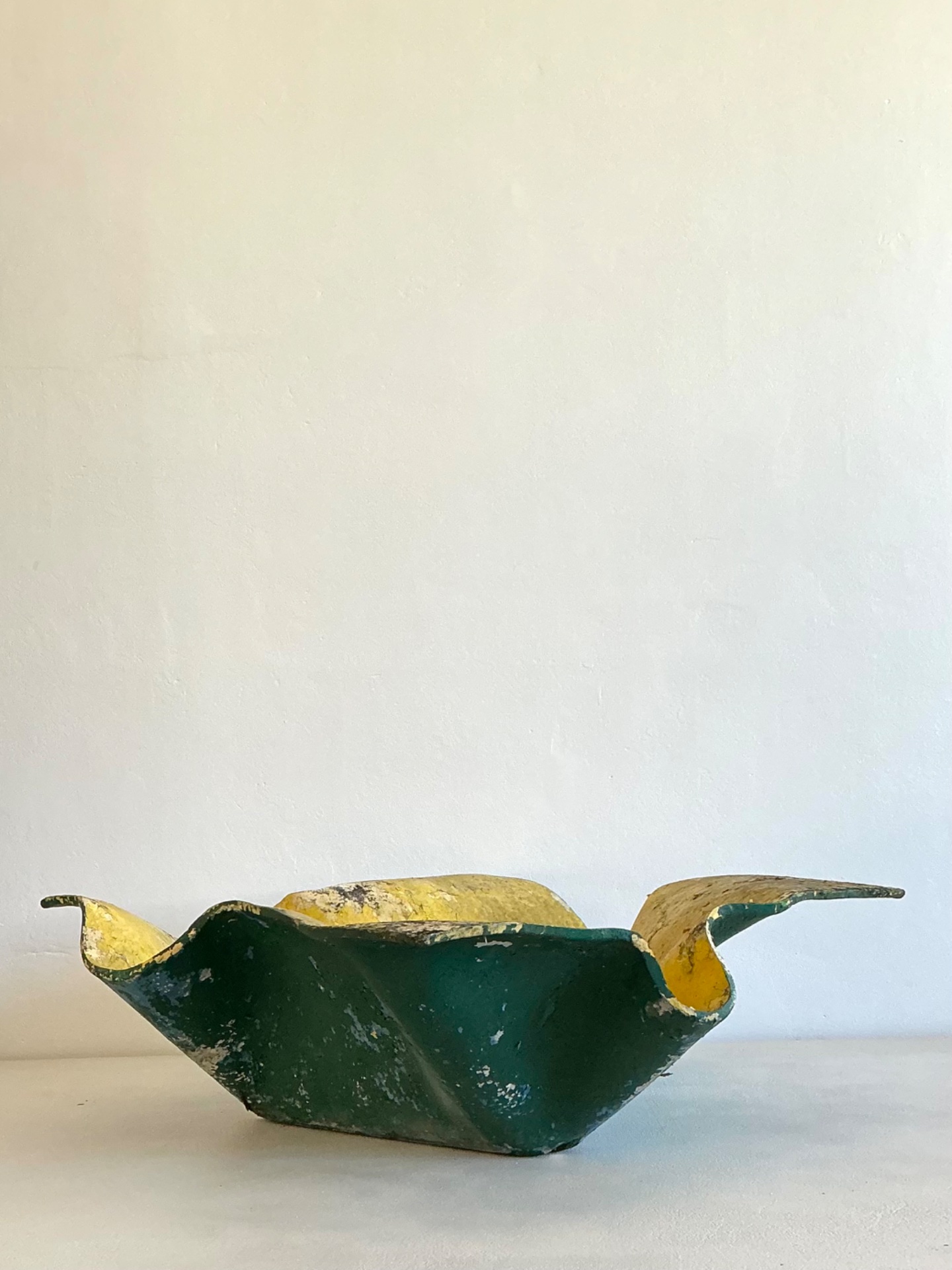 Vintage Willy Guhl Cement Over Fiberglass Handkerchief Planter - Top view