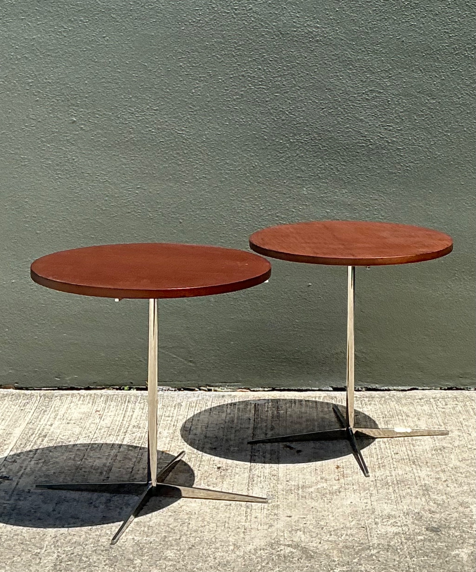 Bernhardt Design Modern Wood and Metal Accent Tables - Back view