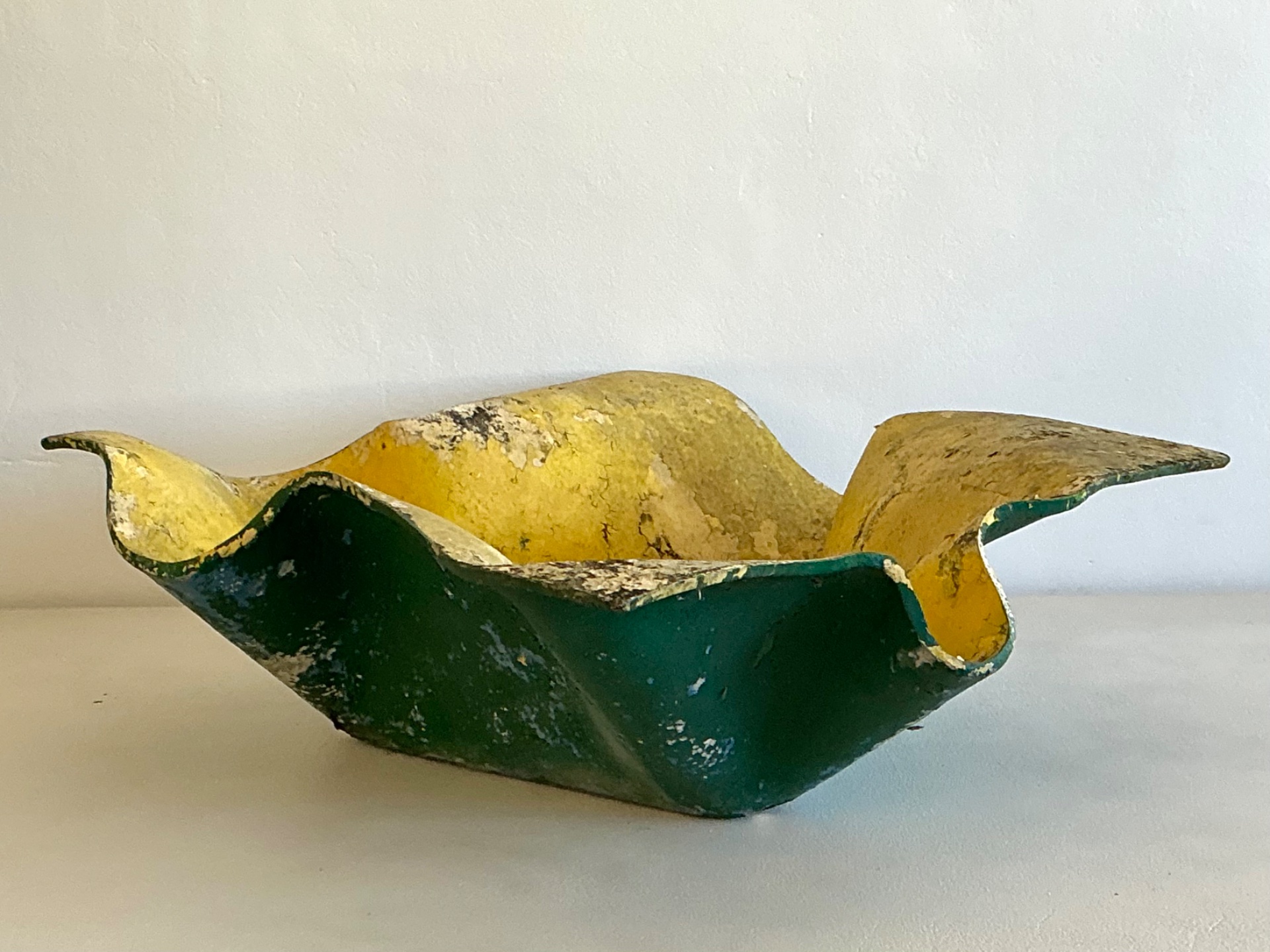 Vintage Willy Guhl Cement Over Fiberglass Handkerchief Planter - Detail view