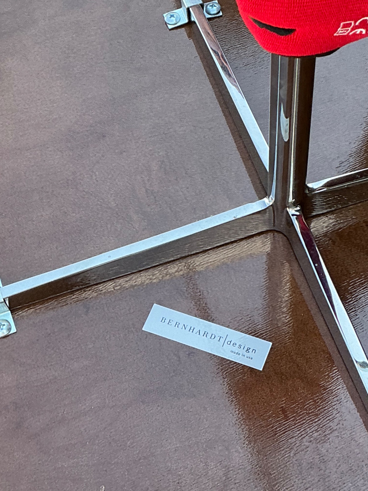 Bernhardt Design Modern Wood and Metal Accent Tables - Side view