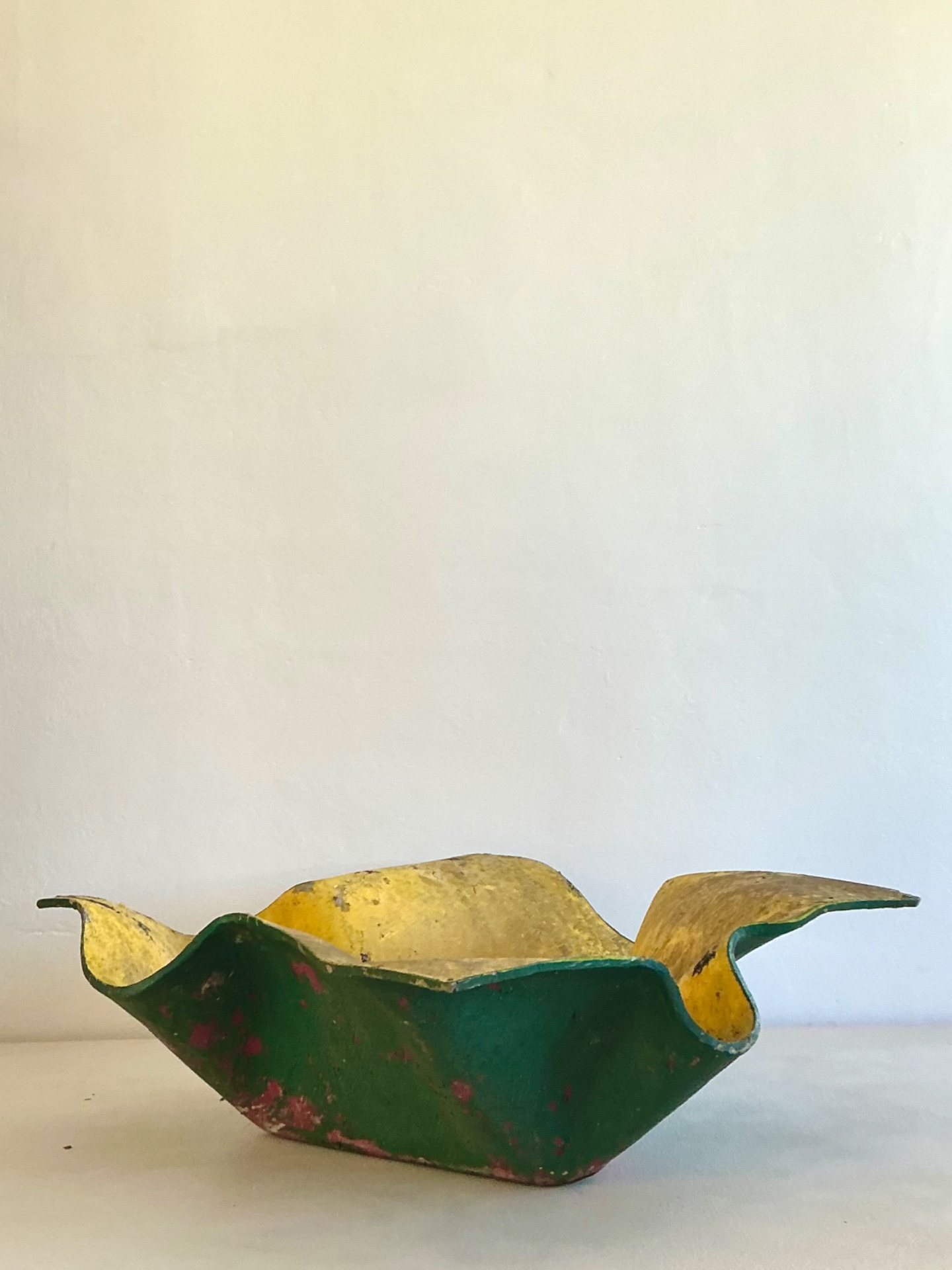 Vintage Willy Guhl Cement And Fiberglass Handkerchief Planter - Side view