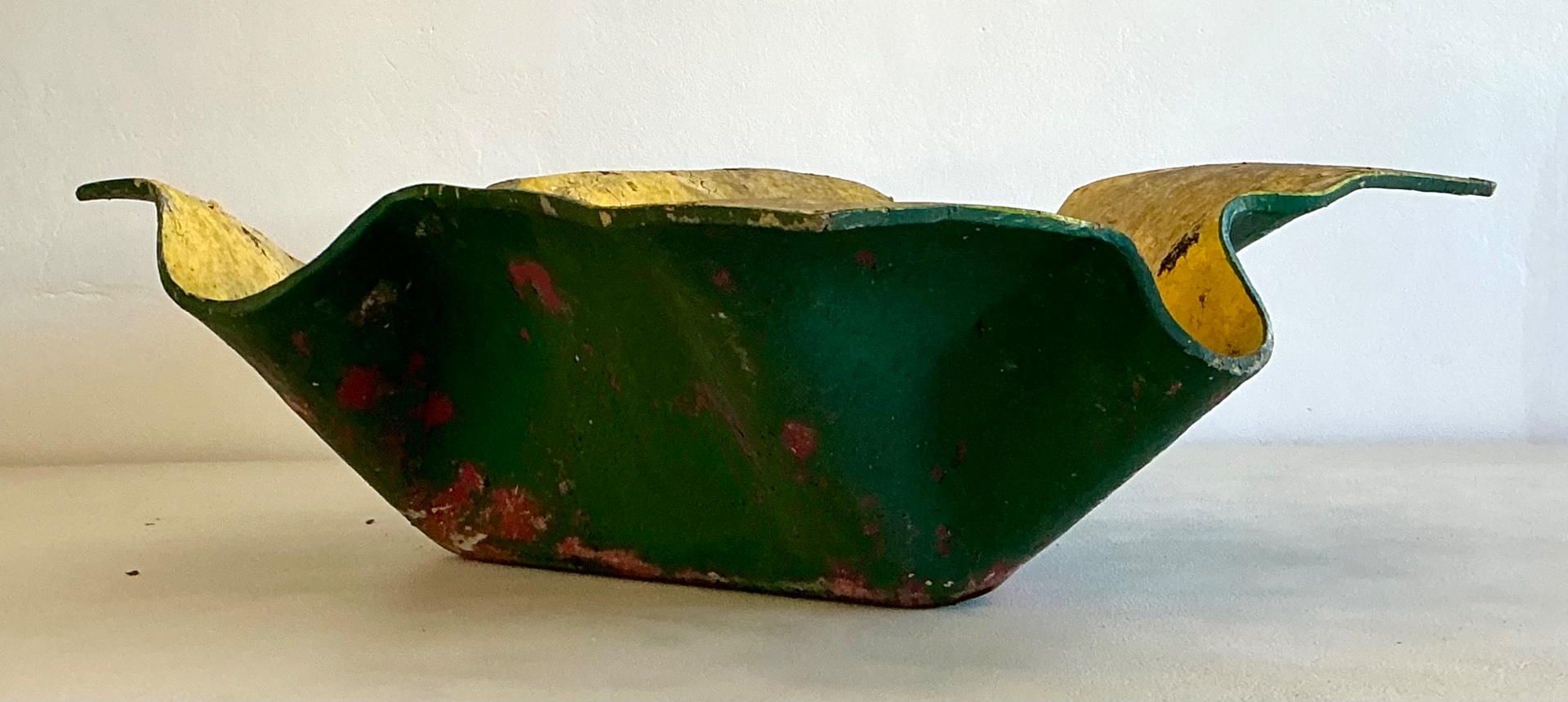 Vintage Willy Guhl Cement And Fiberglass Handkerchief Planter - Back view