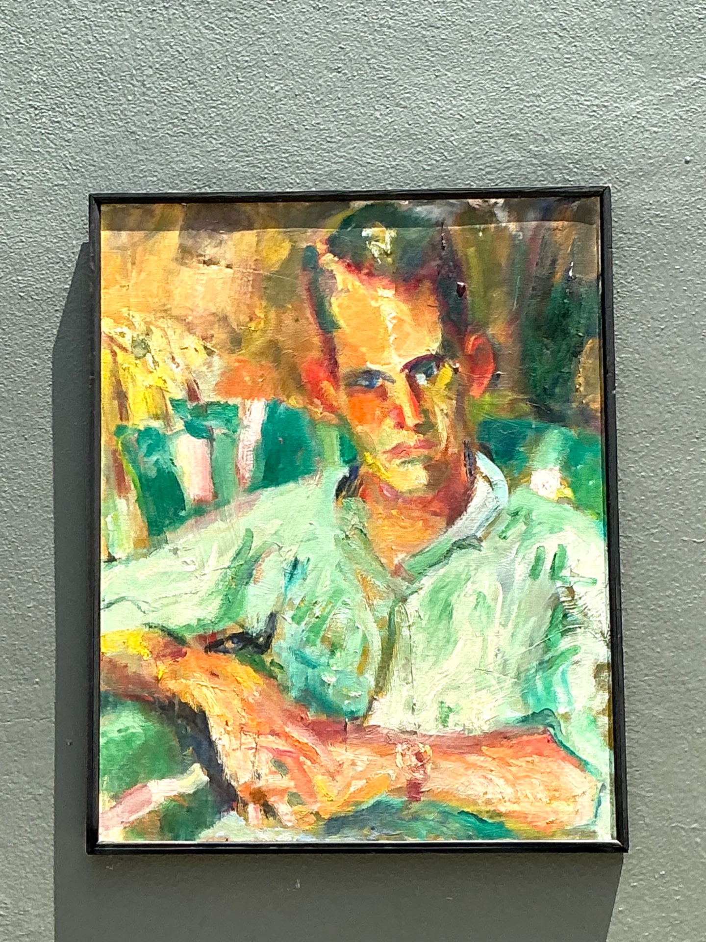 Vintage Original Portrait Of Sour Faced Man - Side view