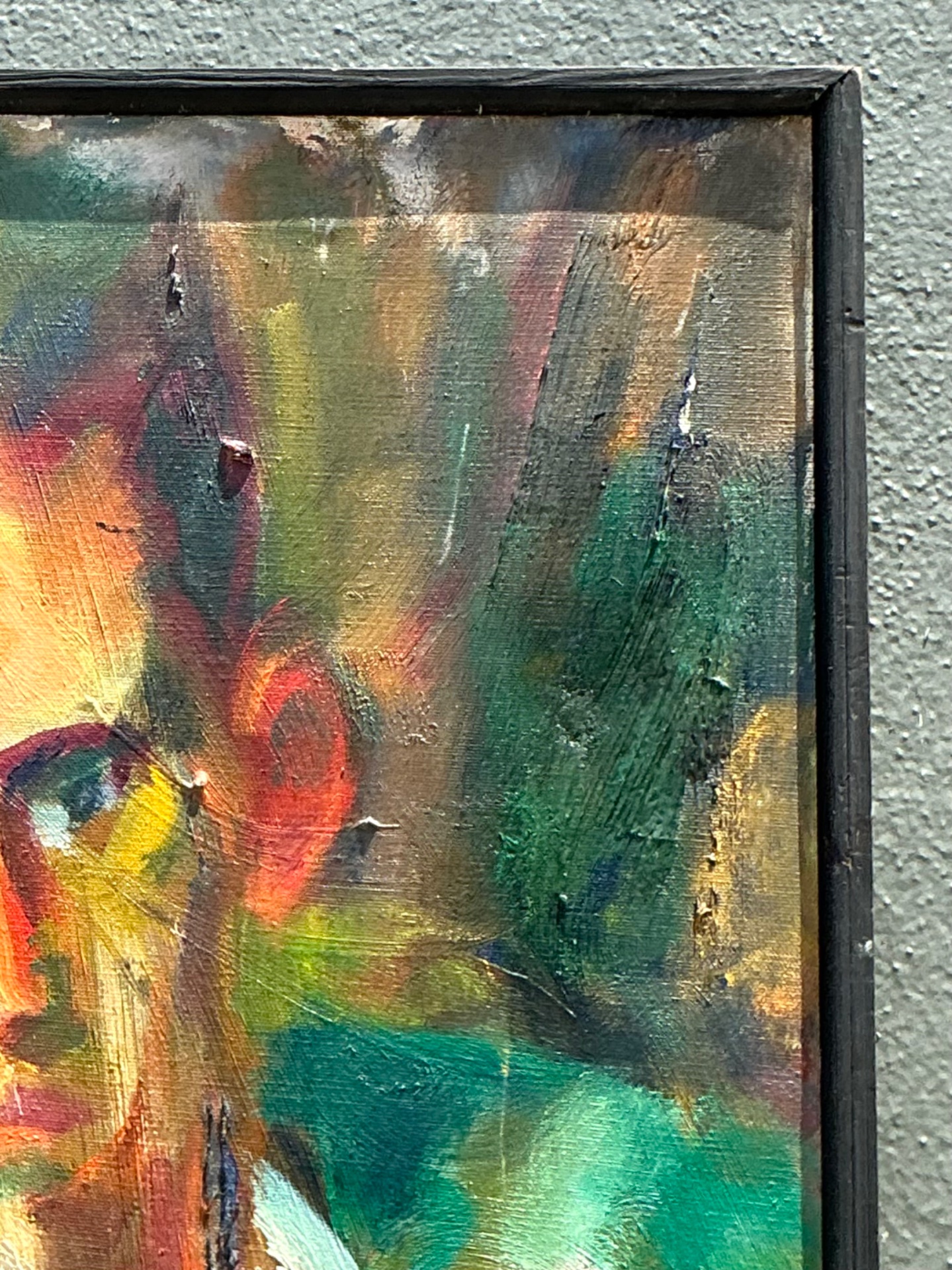 Vintage Original Portrait Of Sour Faced Man - Detail view