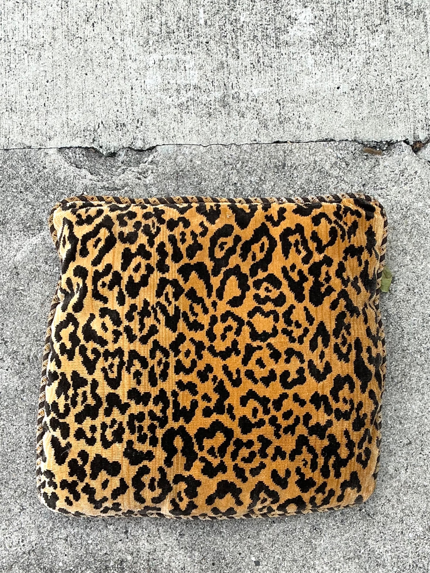 Vintage Scalamandre Leopard Throw Pillow - Top view