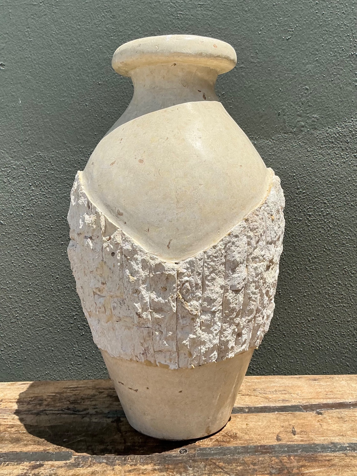 Vintage Tesellated  Stone Vase - Detail view
