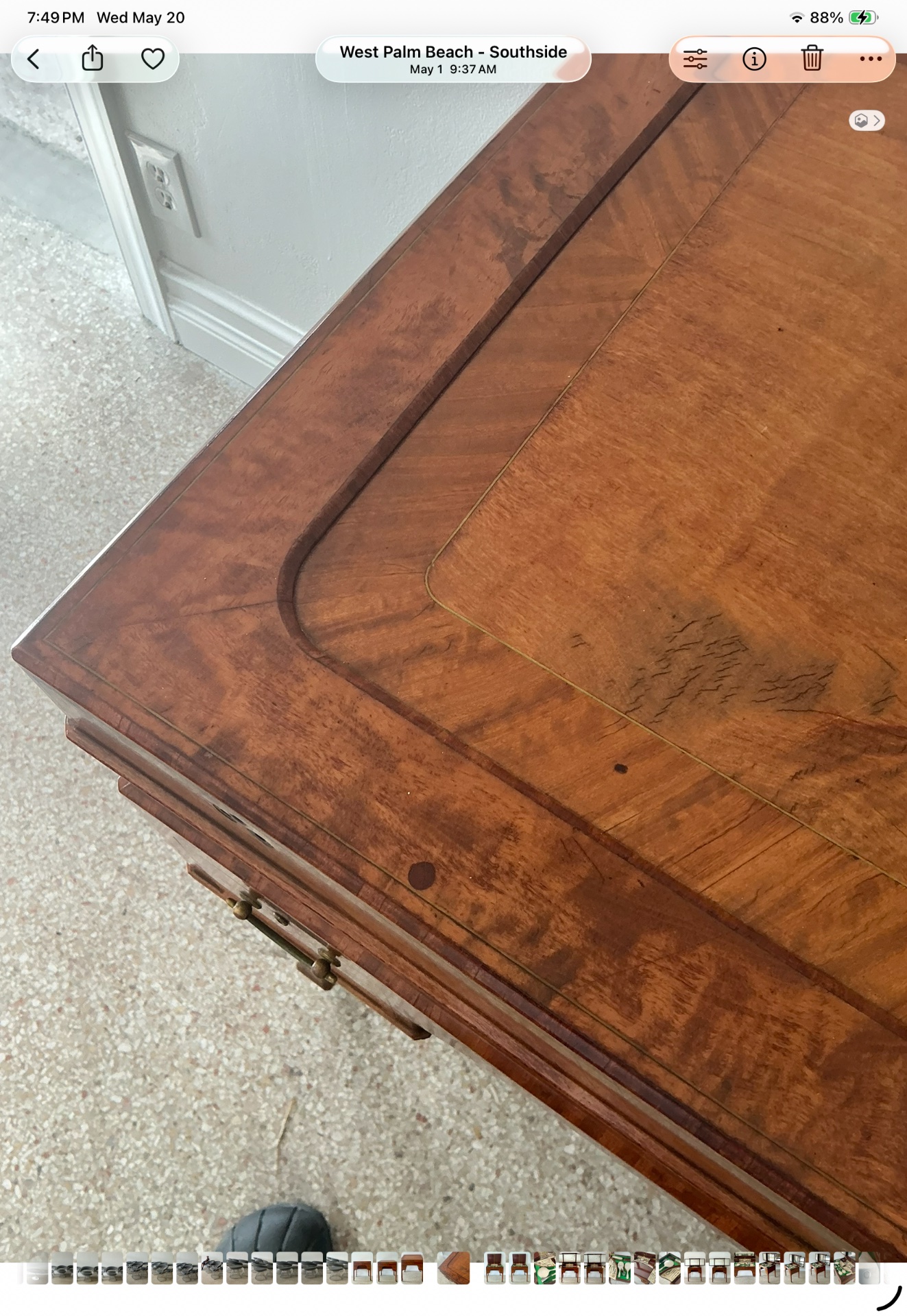 Vintage 18th Century English Saks Mahogany Dressing Table - Back view
