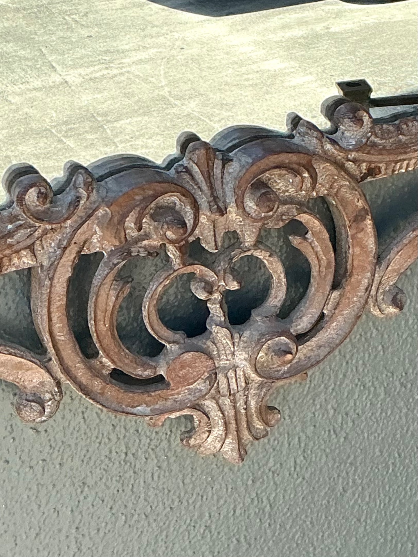 Vintage Carved Wood Pagoda Mirror - Detail view