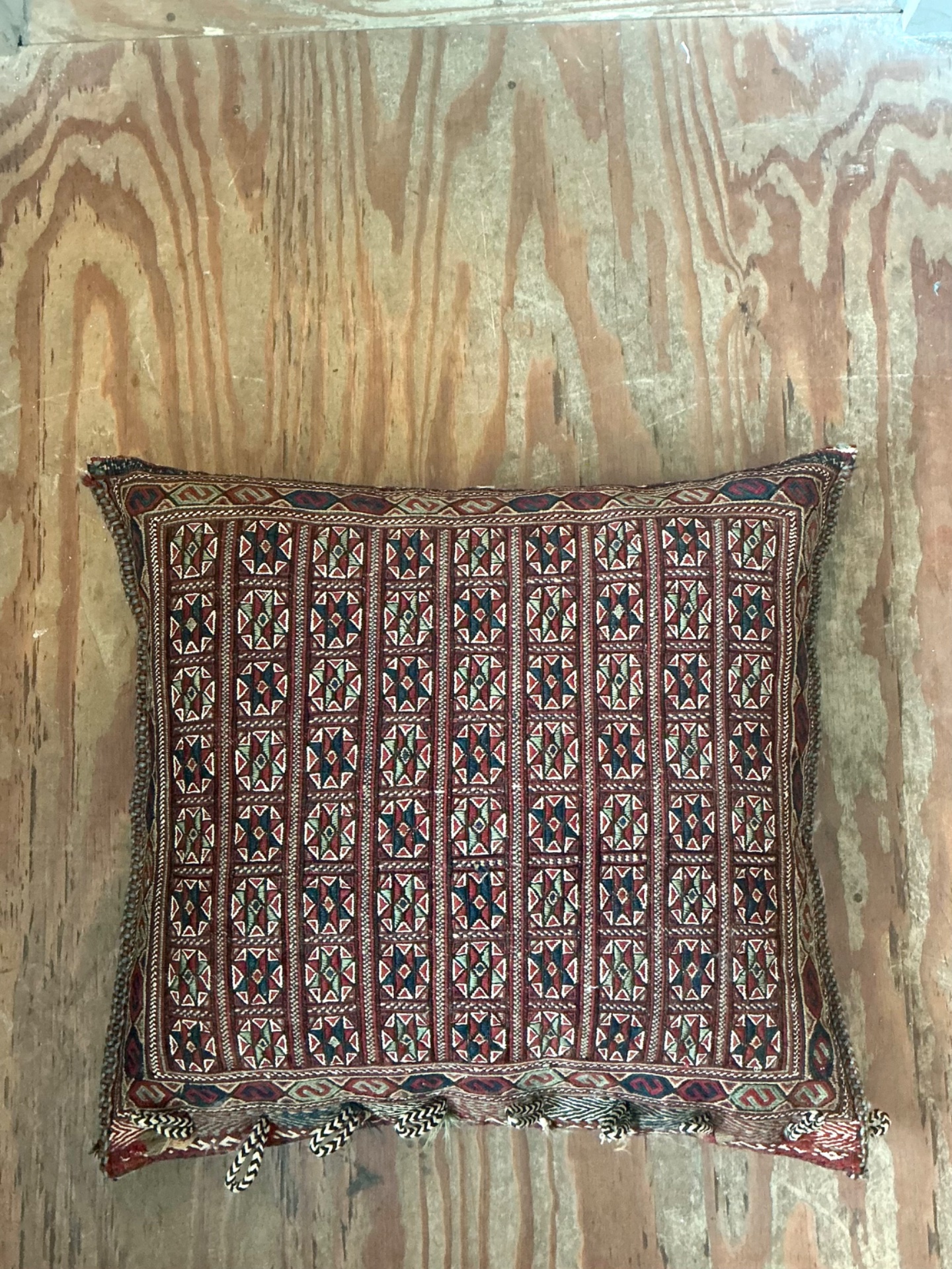 Vintage Monumental Kilim Throw Pillow - Back view