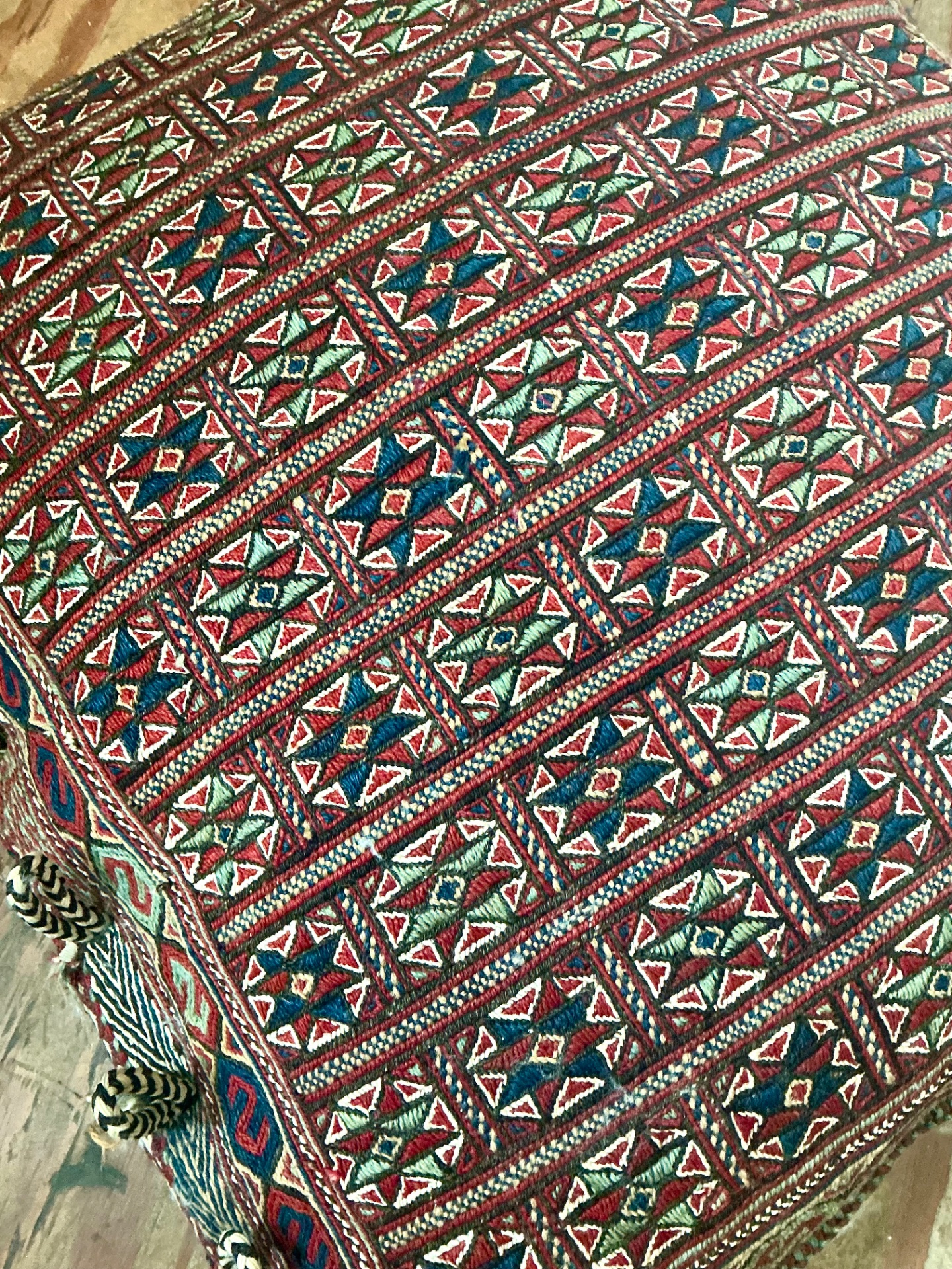 Vintage Monumental Kilim Throw Pillow - Detail view