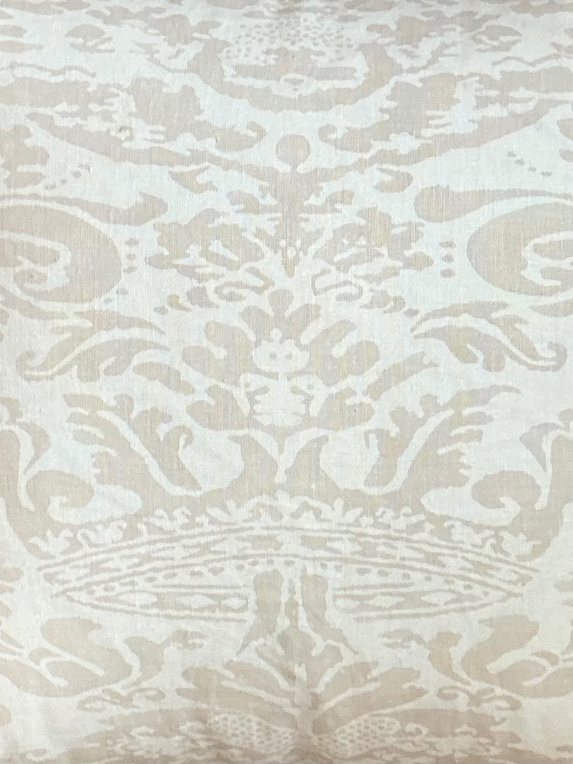 Vintage Quadrille “Bromante” Tinted Linen Throw Pillow - Back view