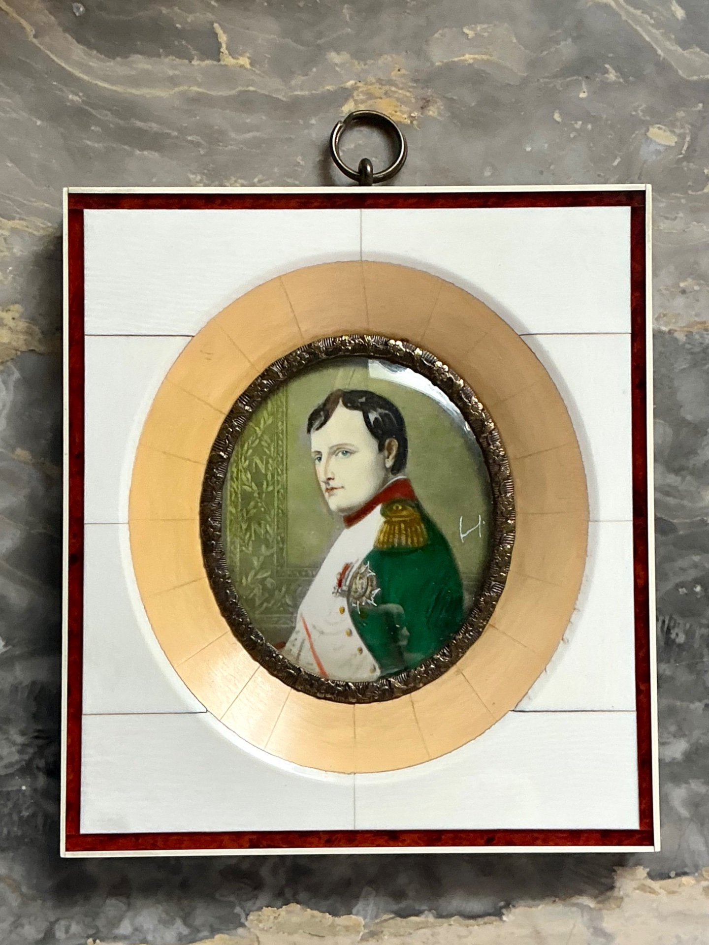 Vintage German Hand-Painted Portrait - Back view