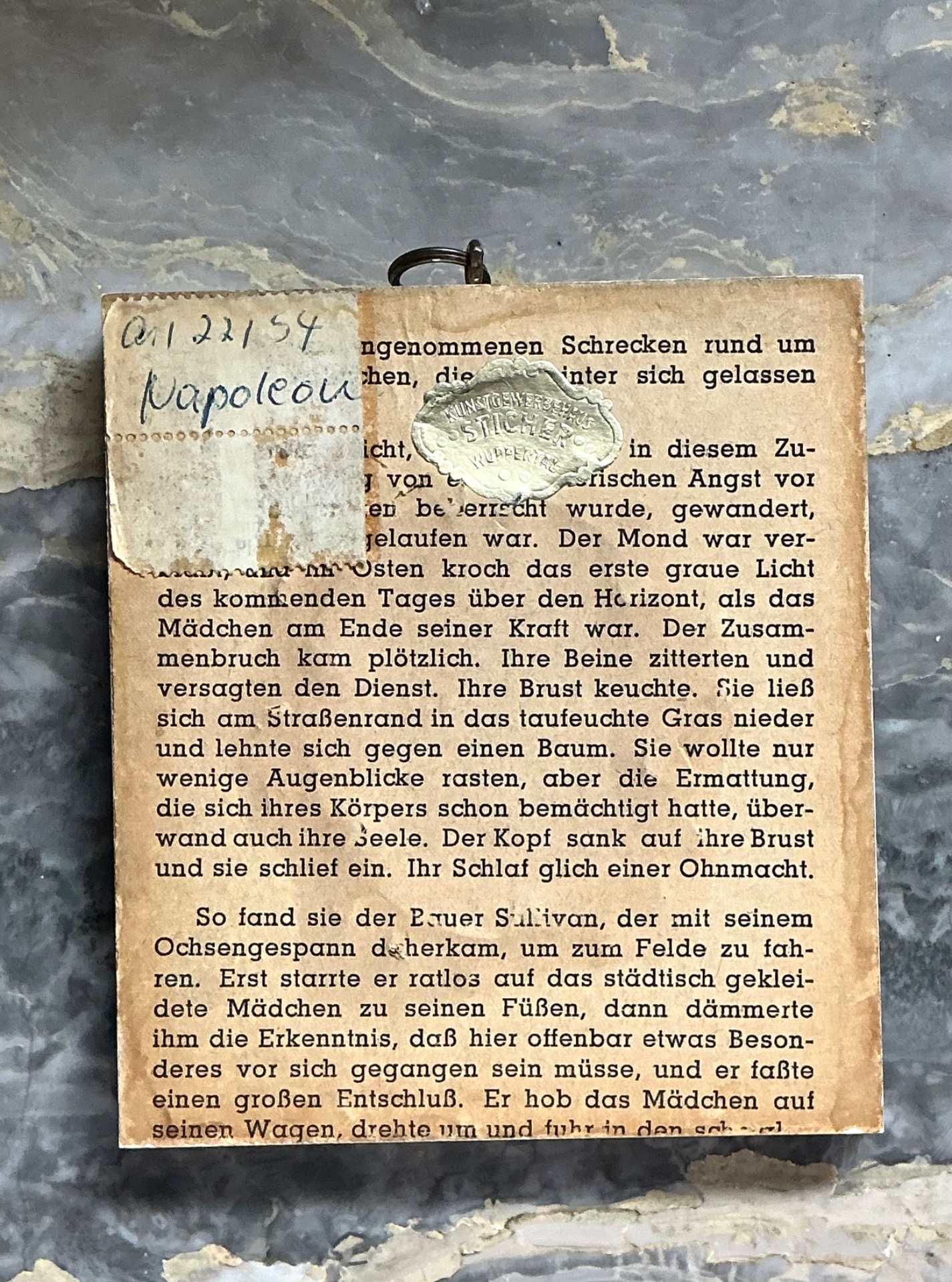 Vintage German Hand-Painted Portrait - Top view