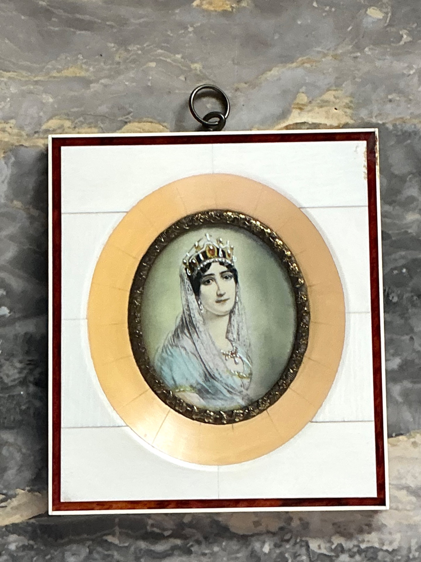 Vintage German Miniature Portrait - Detail view
