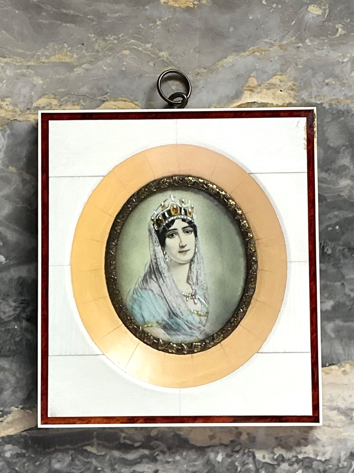 Vintage German Miniature Portrait - Side view