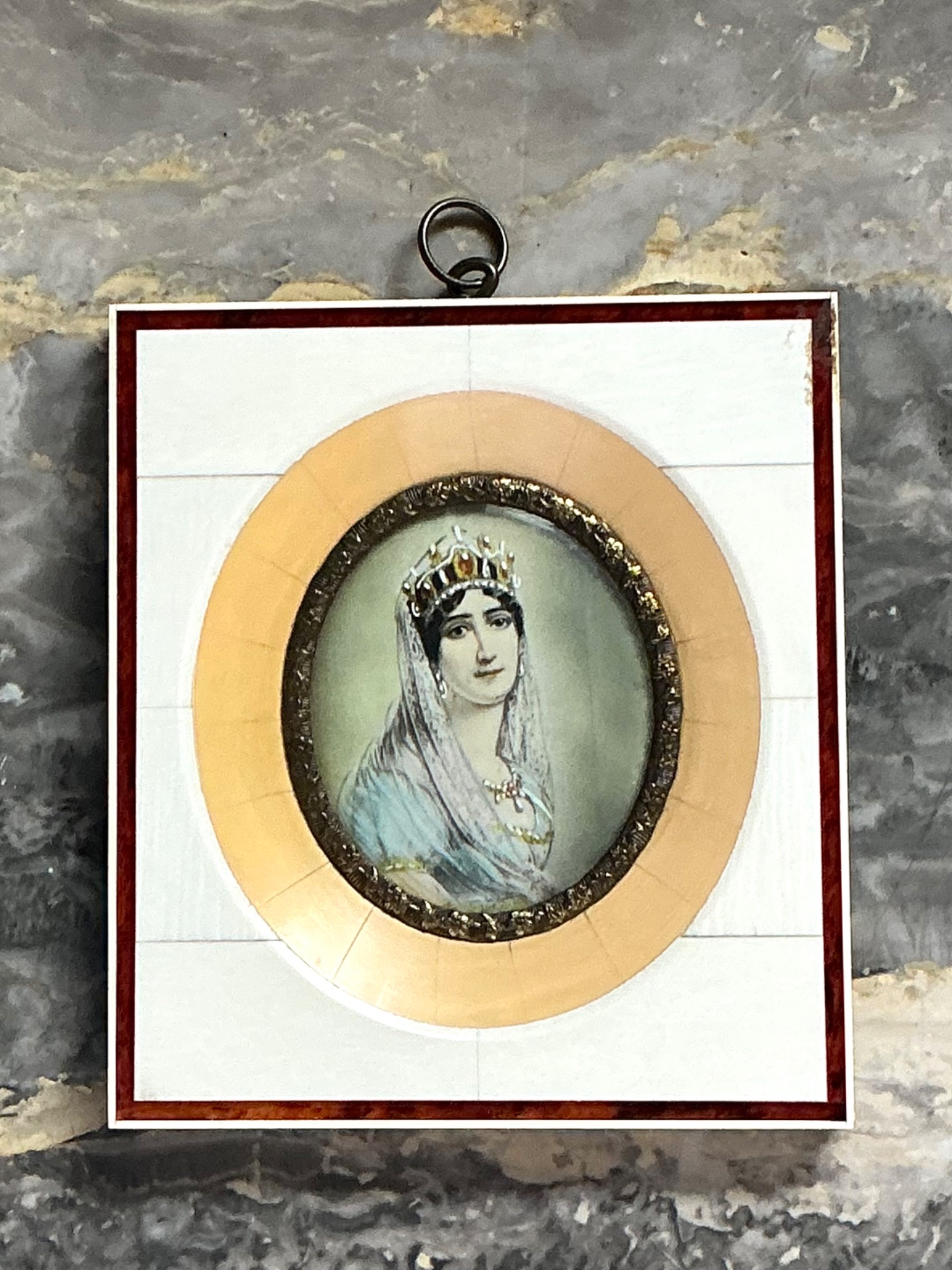 Vintage German Miniature Portrait - Top view