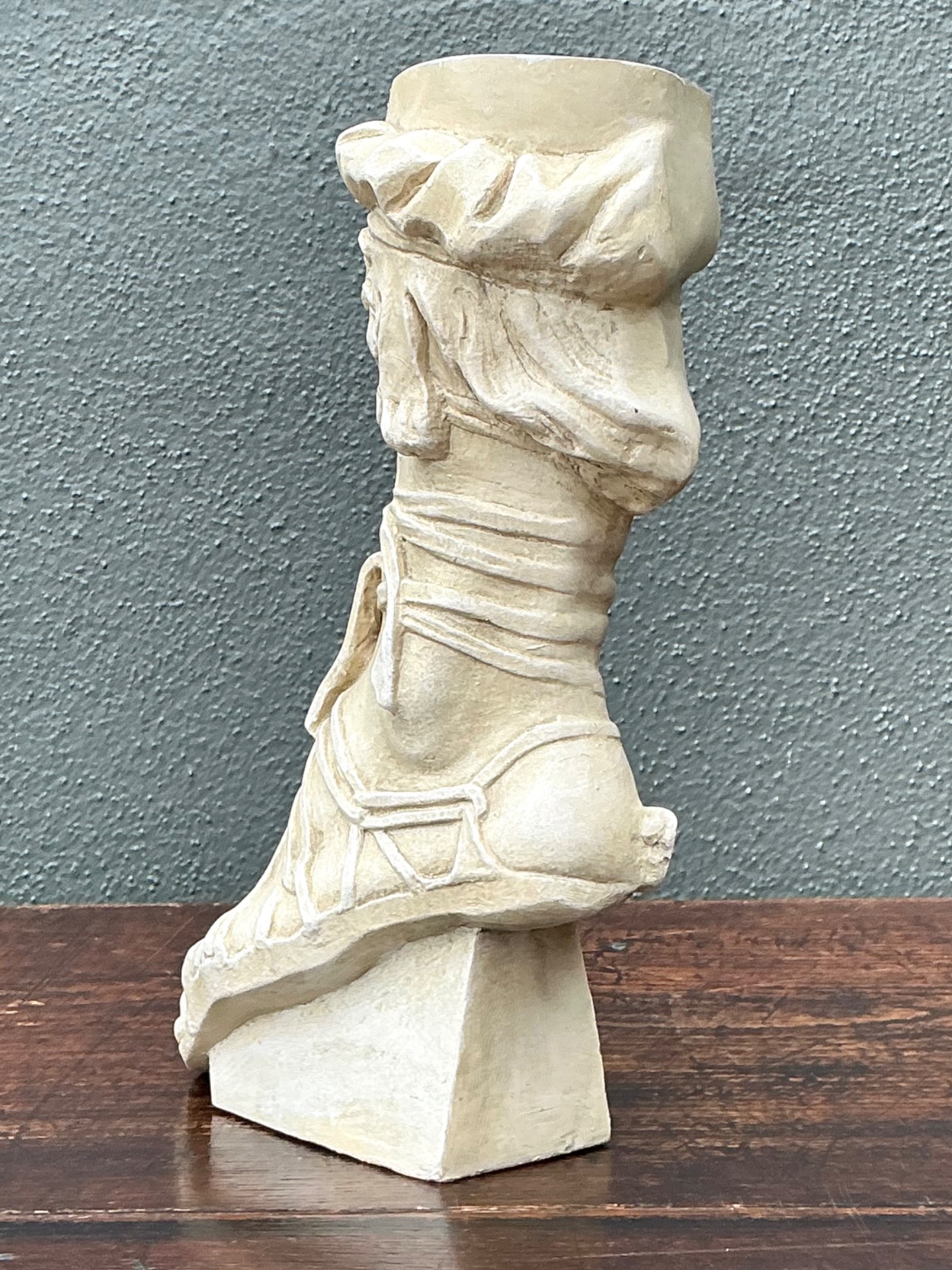Vintage Plaster Roman Foot Sculpture - Top view