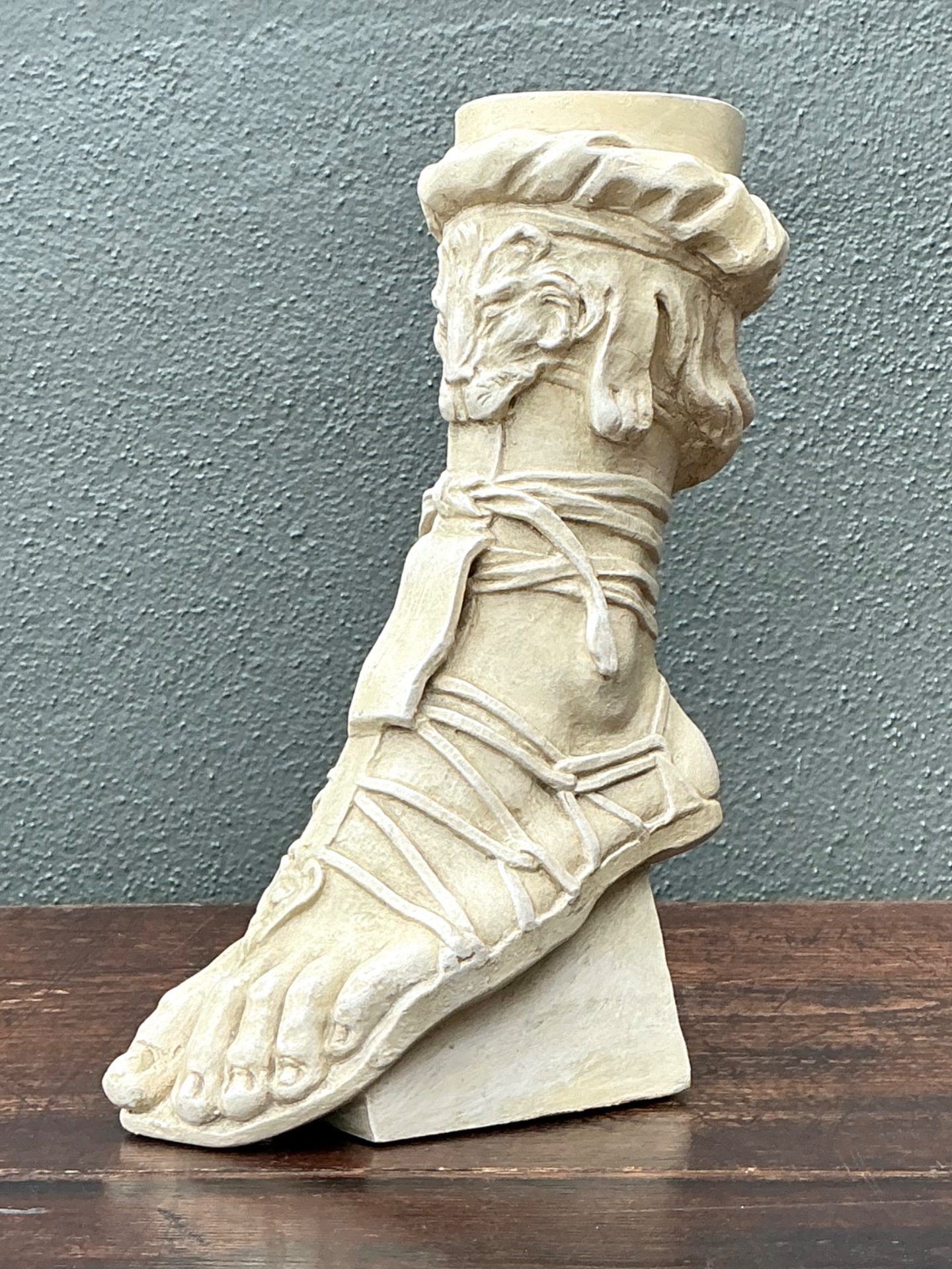Vintage Plaster Roman Foot Sculpture - Detail view