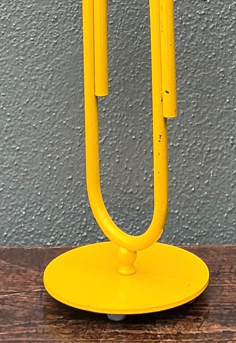 Vintage Yellow Metal Paperclip Table Lamp - Side view