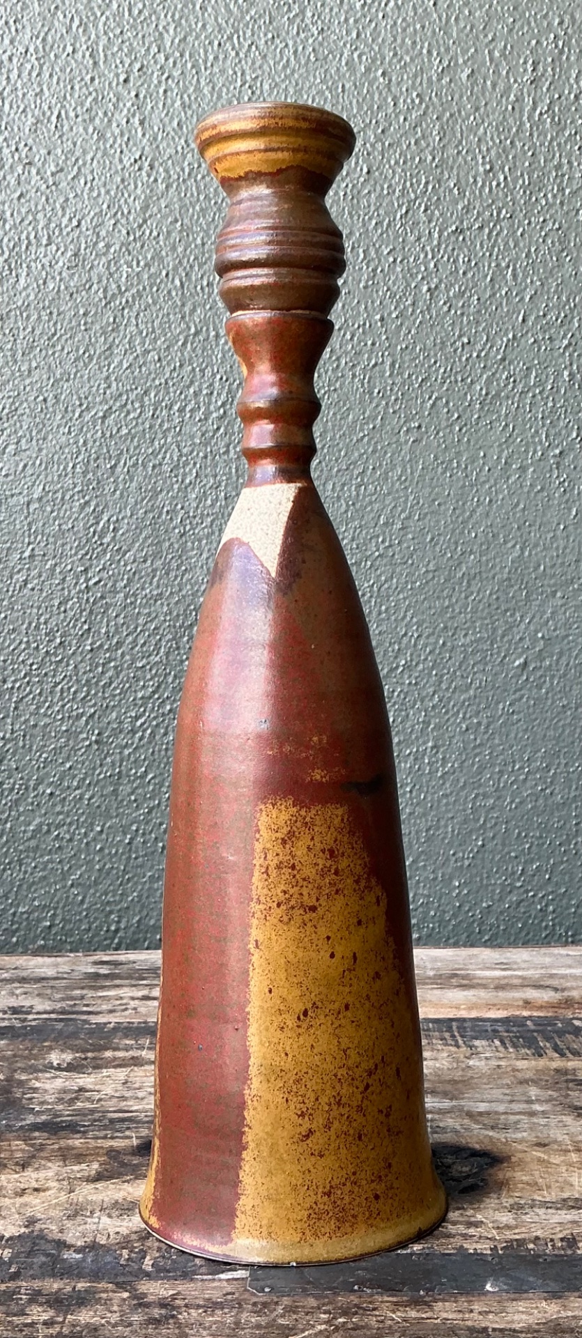 Vintage Handcrafted Studio Pottery Bottle - Side view