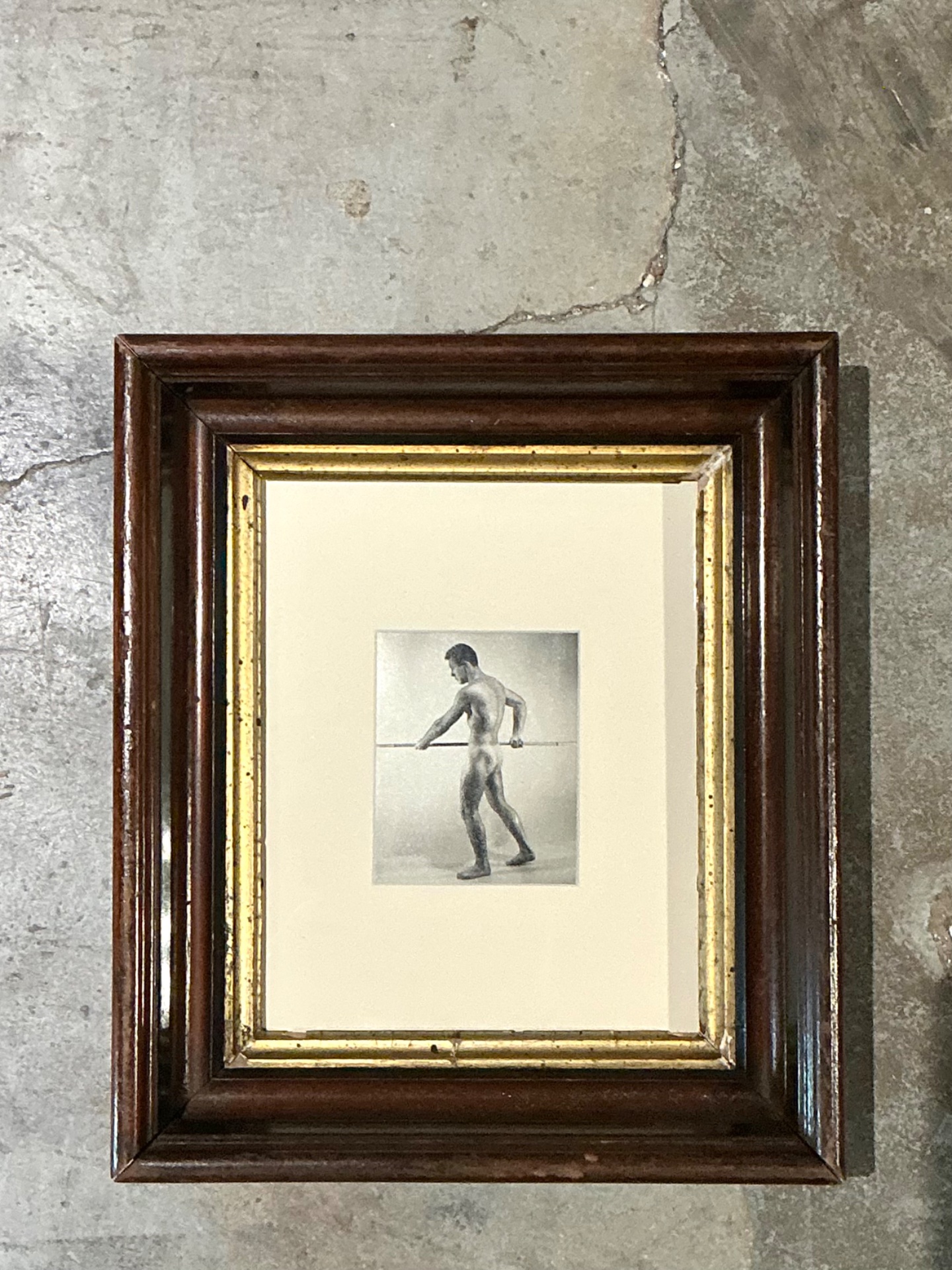 Vintage 50s Bob Mizner Original Male Portrait - Back view