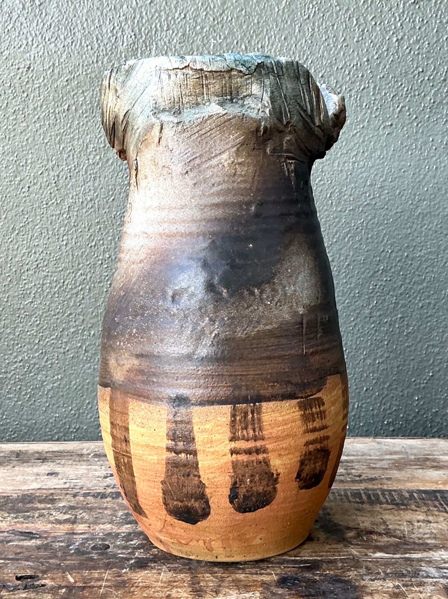 Vintage Handcrafted Studio Pottery Vase - Side view