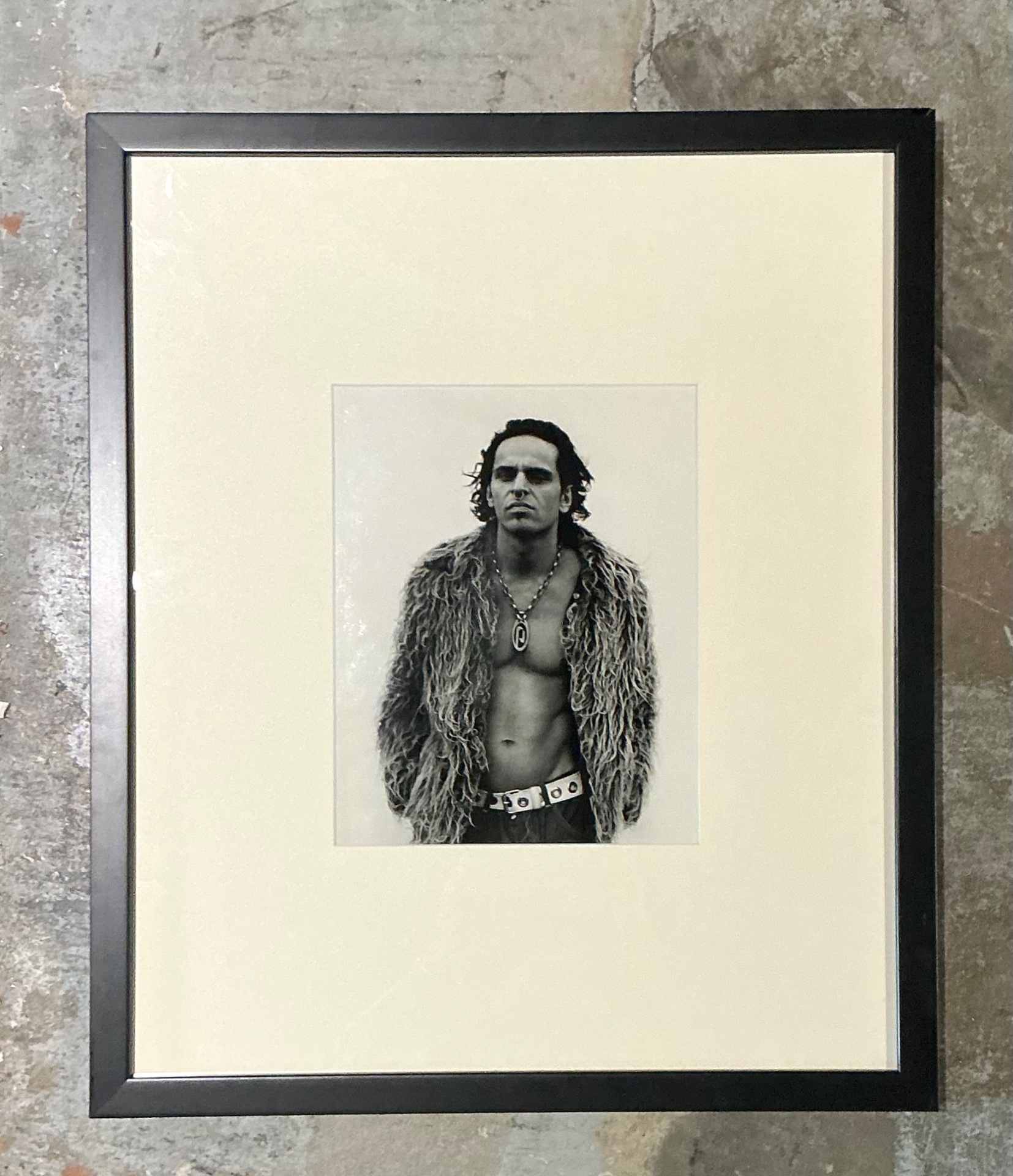 Vintage Framed Black and White Fashion Portrait - Top view