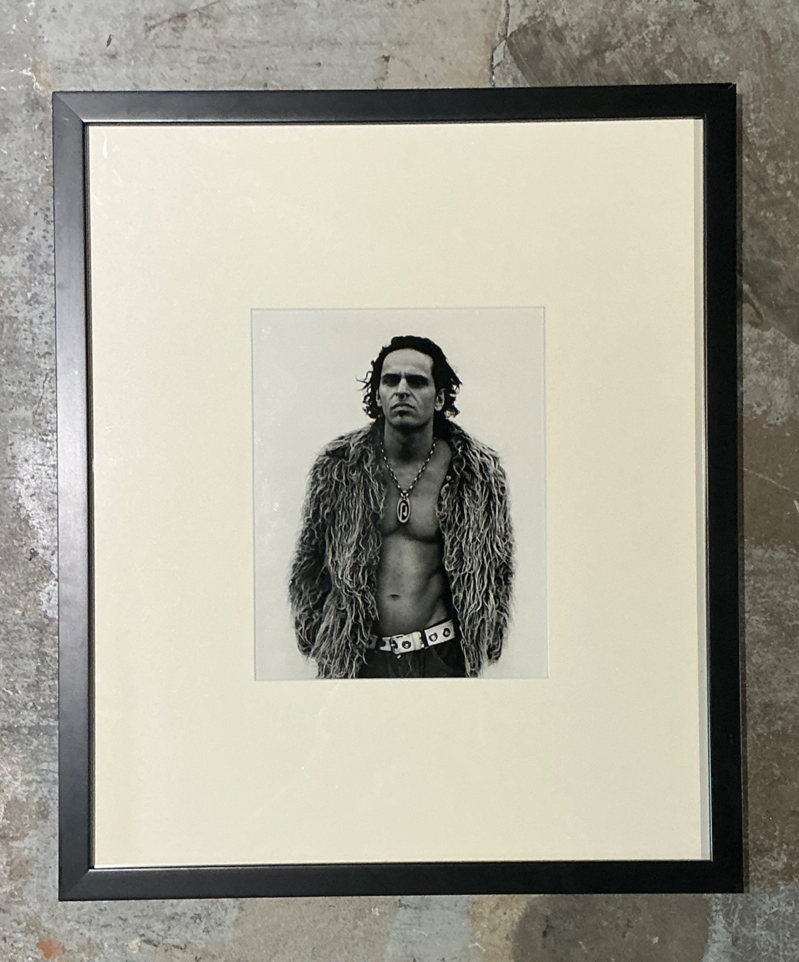 Vintage Framed Black and White Fashion Portrait - Side view