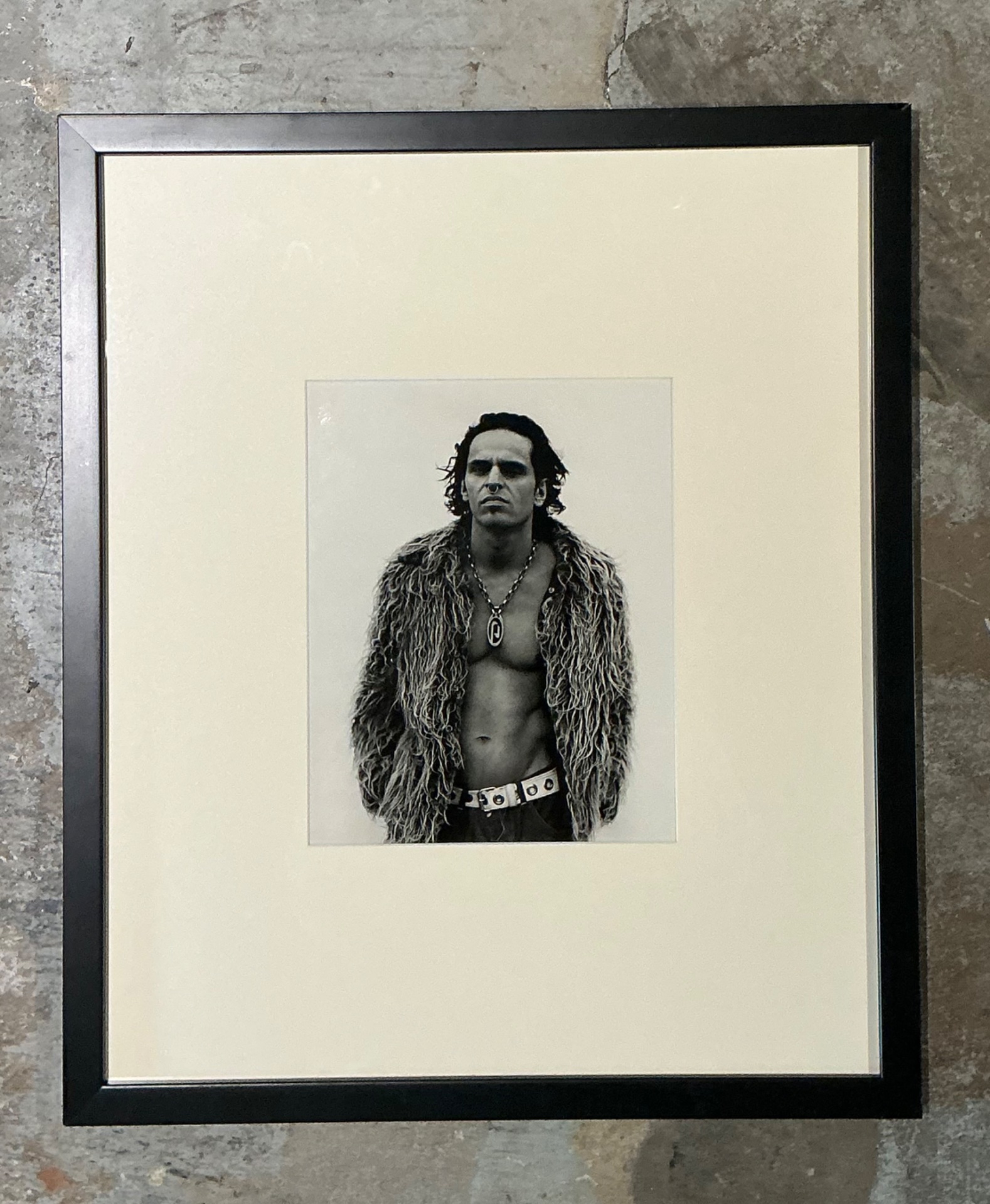 Vintage Framed Black and White Fashion Portrait - Top view