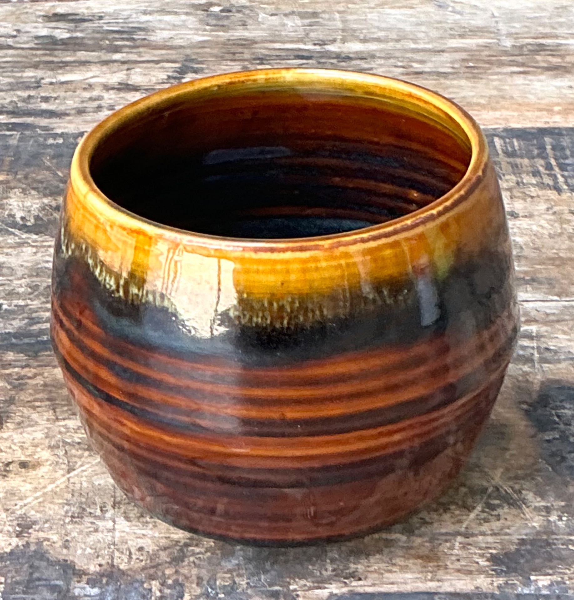 Vintage Handcrafted Studio Pottery Bowl - Top view