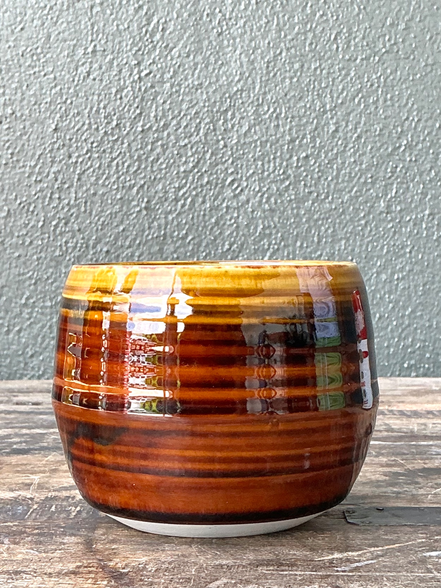 Vintage Brown Studio Pottery Bowl - Side view