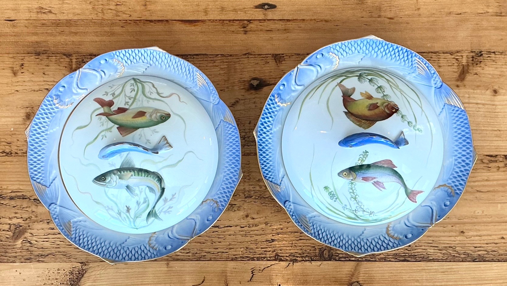Vintage Royal Copenhagen Ichthyological Porcelain Serving Pieces - Set Of 4 - Top view