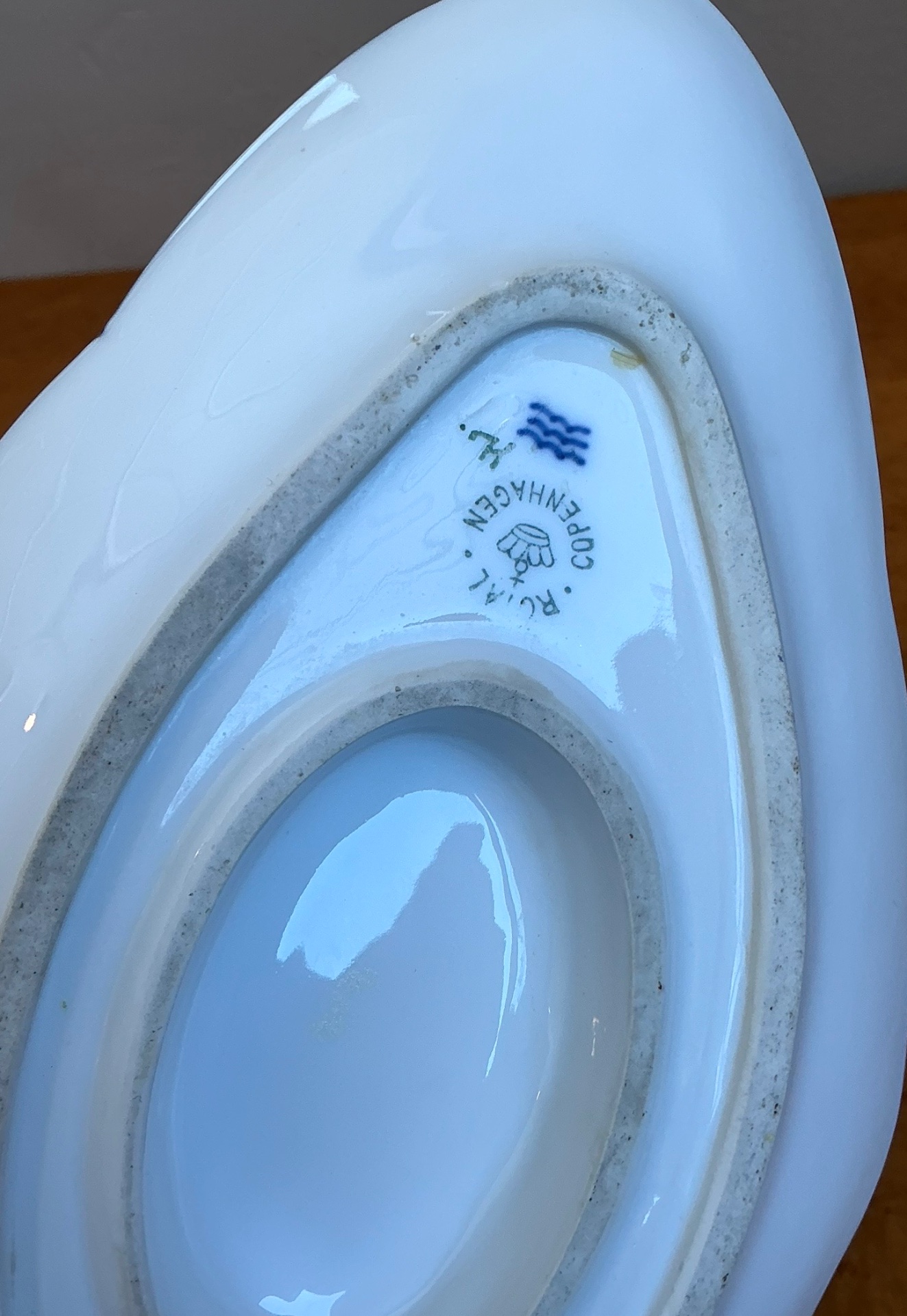 Vintage Royal Copenhagen Ichthyological Porcelain Gravy Bowl - Side view