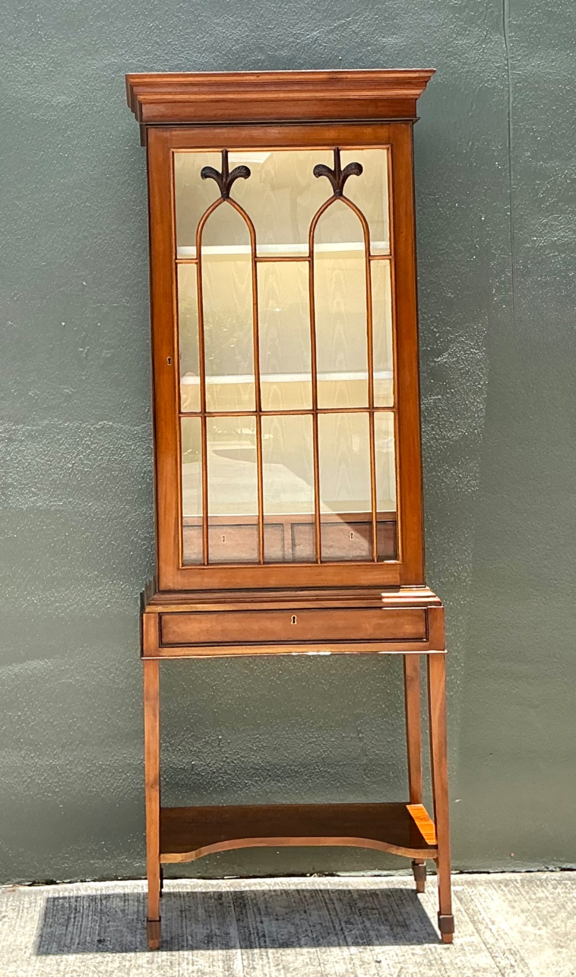 Vintage Mahogany Glass Display Cabinet - Side view