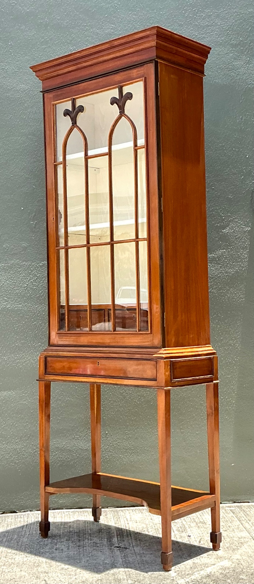 Vintage Mahogany Glass Display Cabinet - Top view