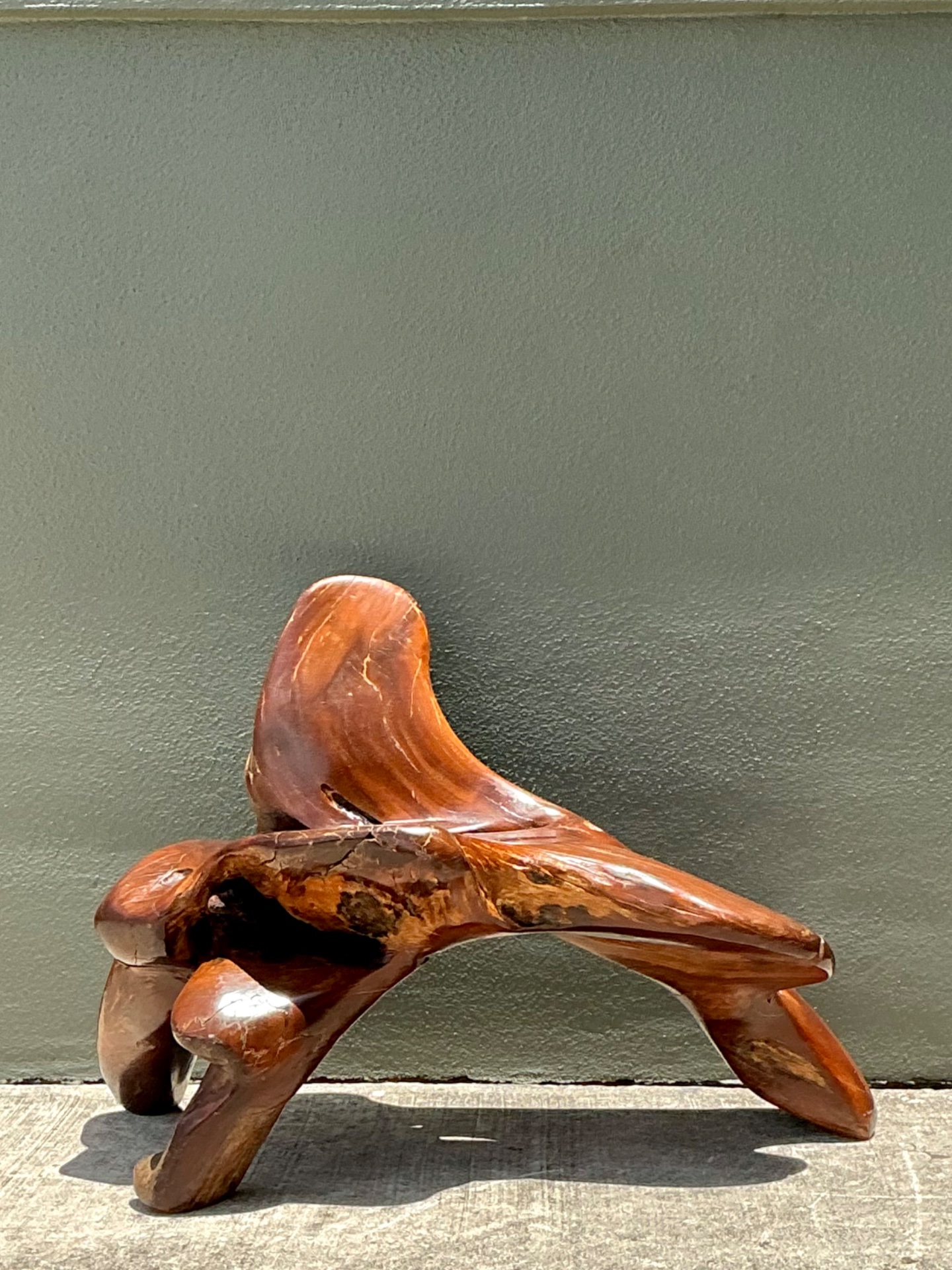 Vintage Organic Form Wood Accent Chair - Back view